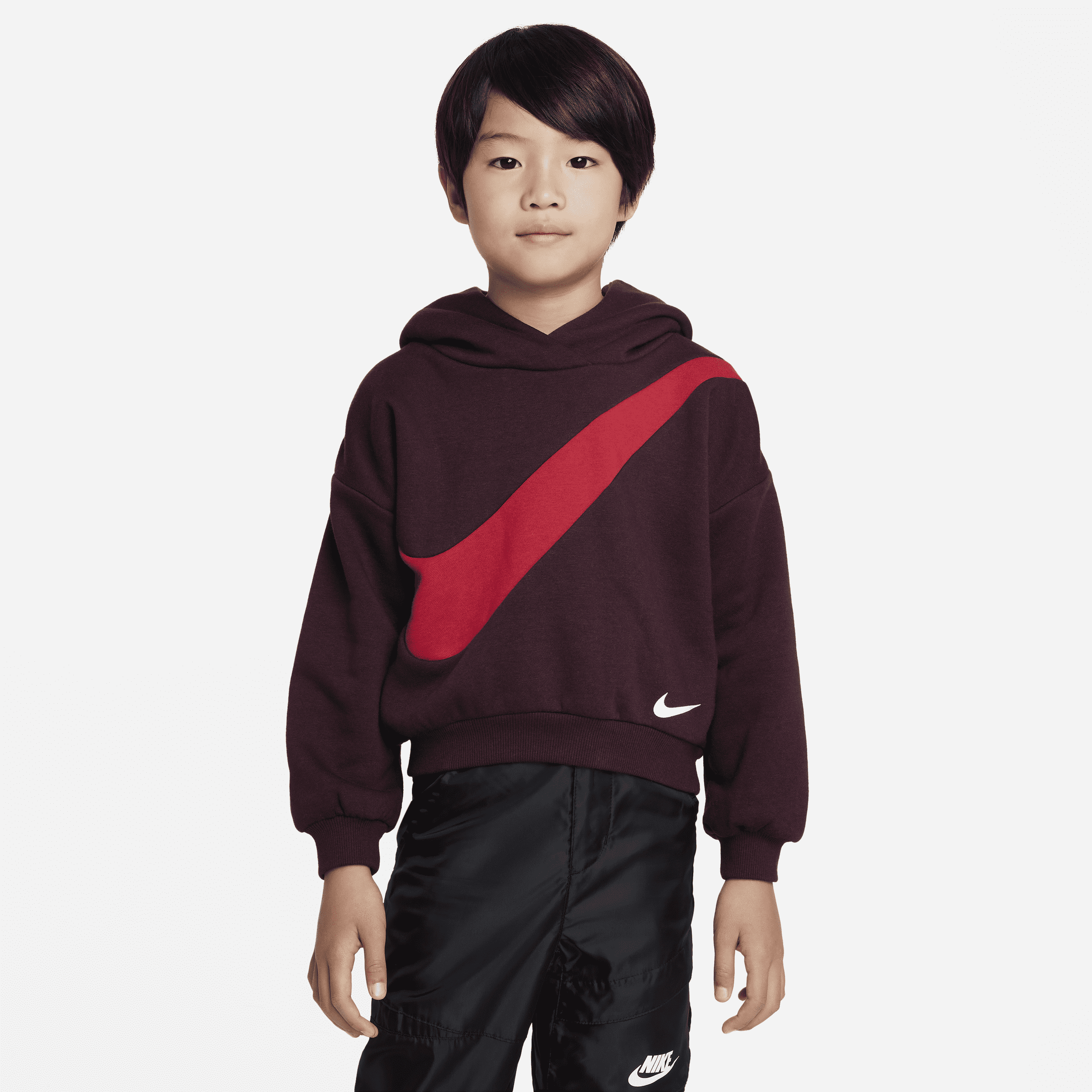 Nike Swoosh Essentials Pullover Hoodie Little Kids Hoodie In Red ModeSens