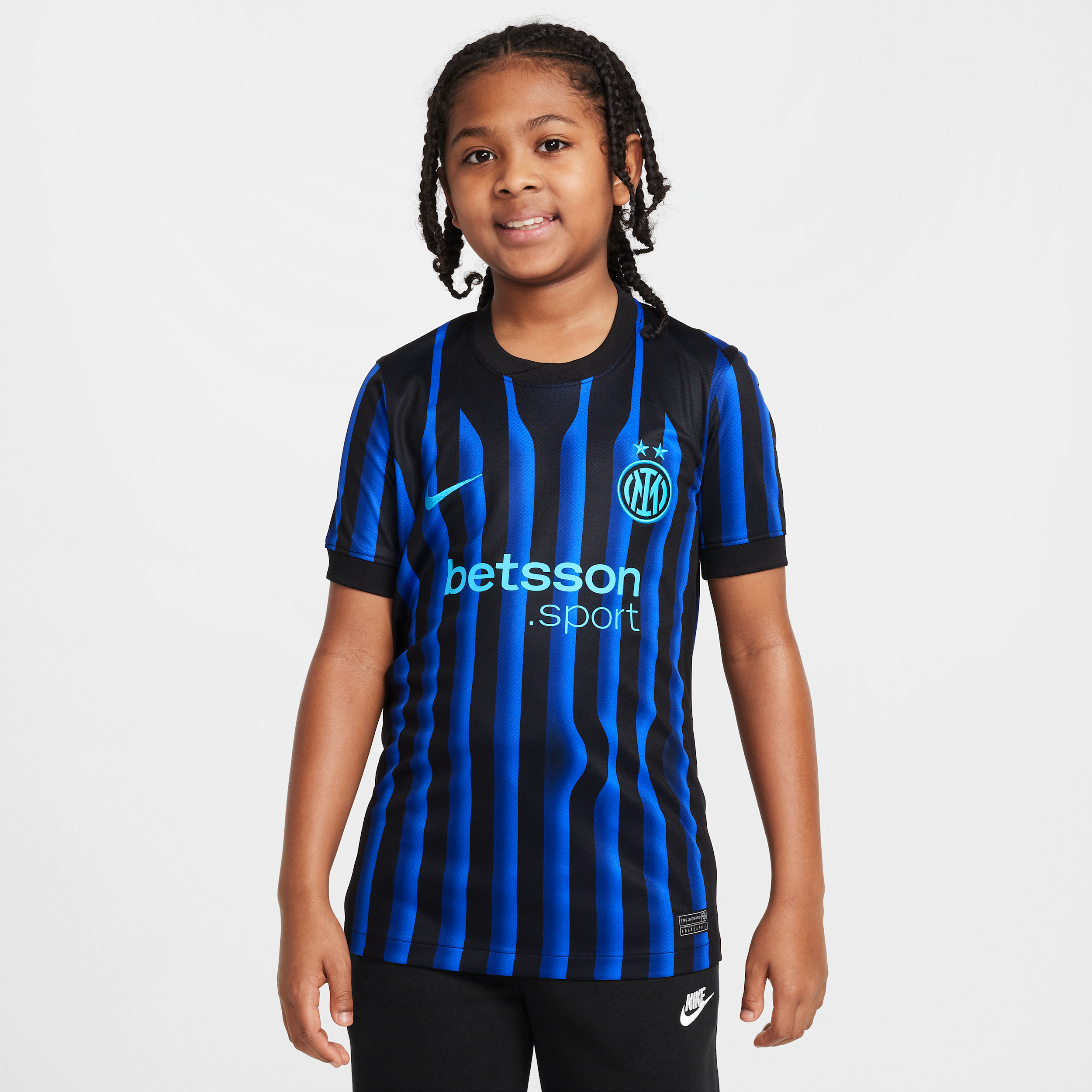 Inter Milan 2025/26 Stadium Home Older Kids' Nike Dri-FIT Football Replica Shirt - Blue - Polyester - 50% Recycled Polyester