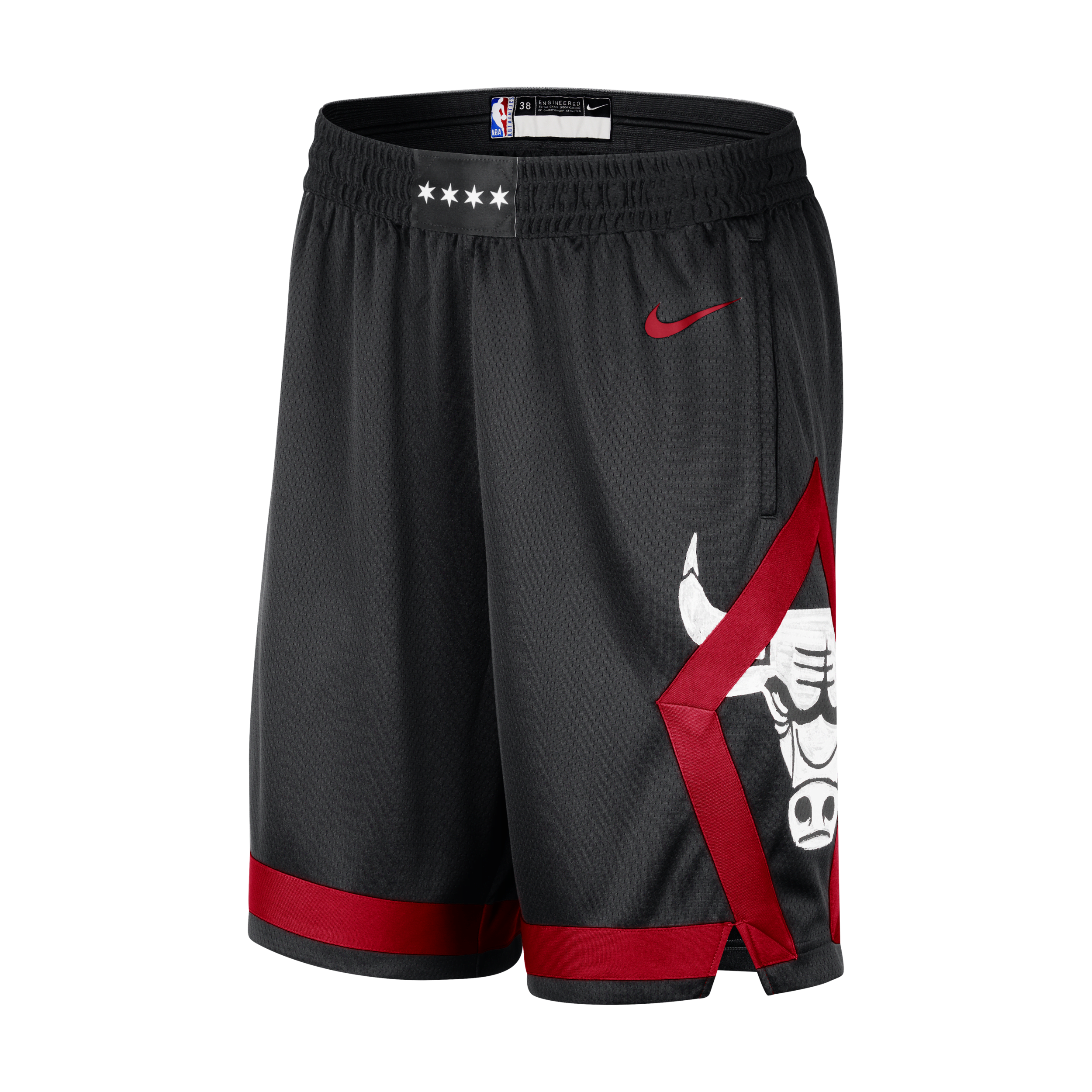 Nike Chicago Bulls 2023 24 City Edition Swingman Dri-FIT NBA-herenshorts Zwart
