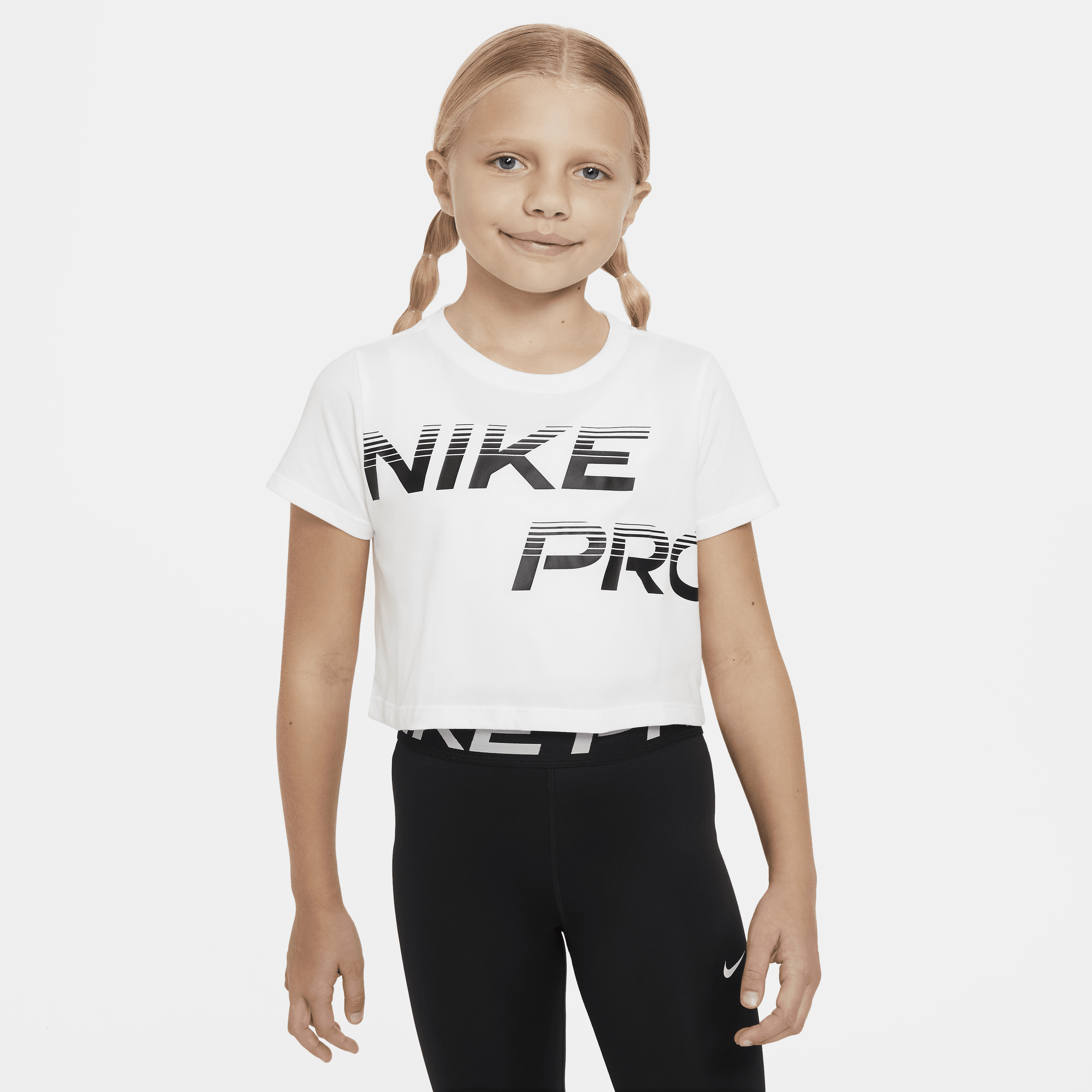 Nike Pro Dri-FIT kort T-shirt voor meisjes Wit