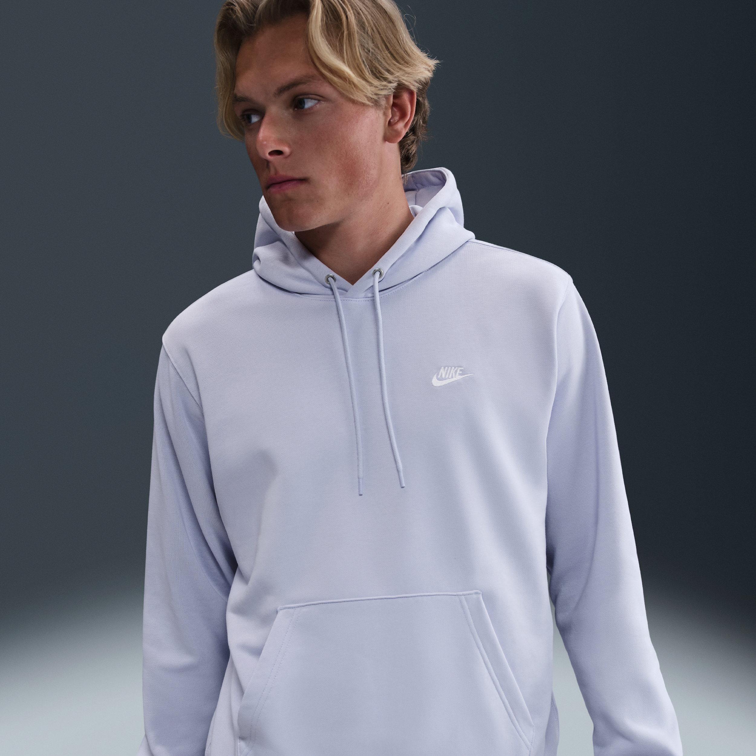 Thumbnail - Nike Club French Terry-Hoodie (Herren) - Grau
