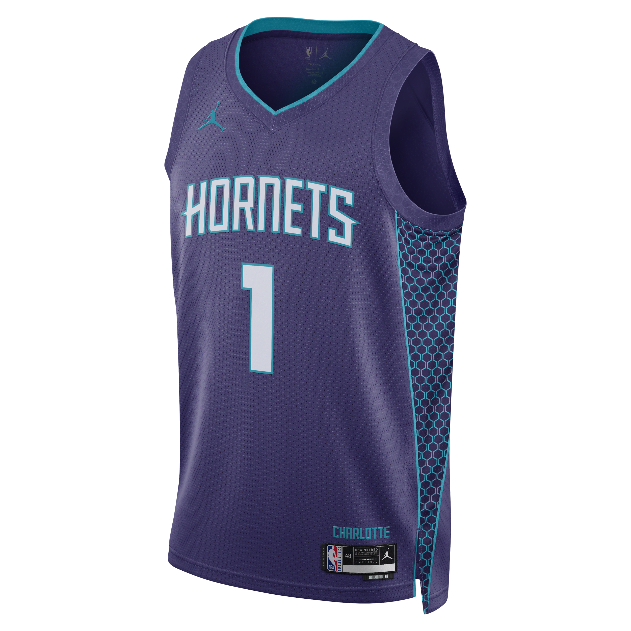 Maillot Jordan Dri-FIT NBA Swingman Charlotte Hornets Statement Edition pour homme - Pourpre