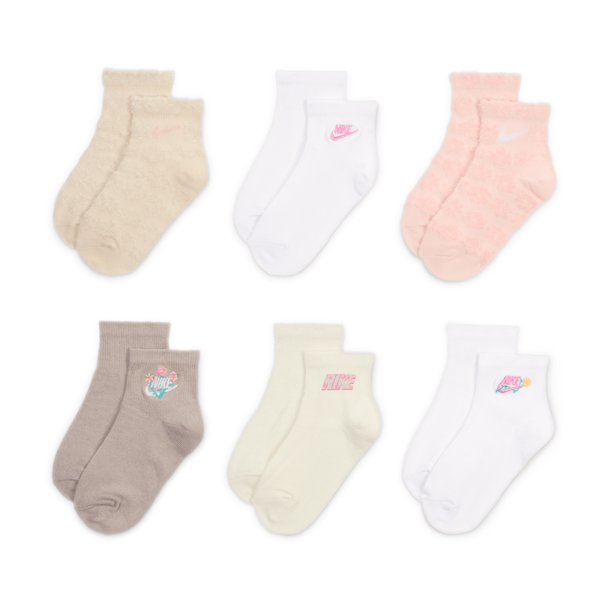 Socquettes Nike Flow-Ral pour enfant (6 paires) - Marron