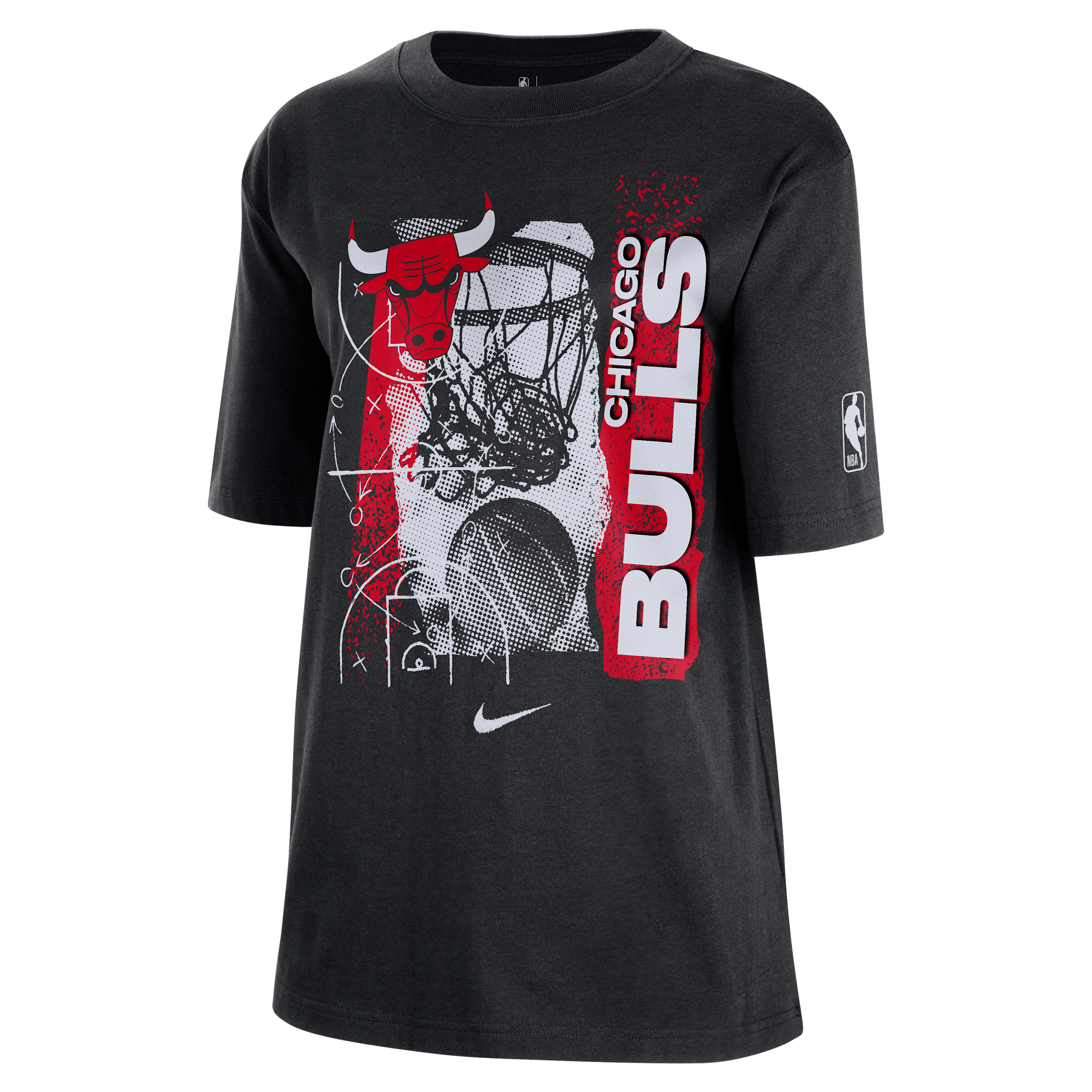 T-shirt Nike NBA Chicago Bulls Courtside pour femme - Noir