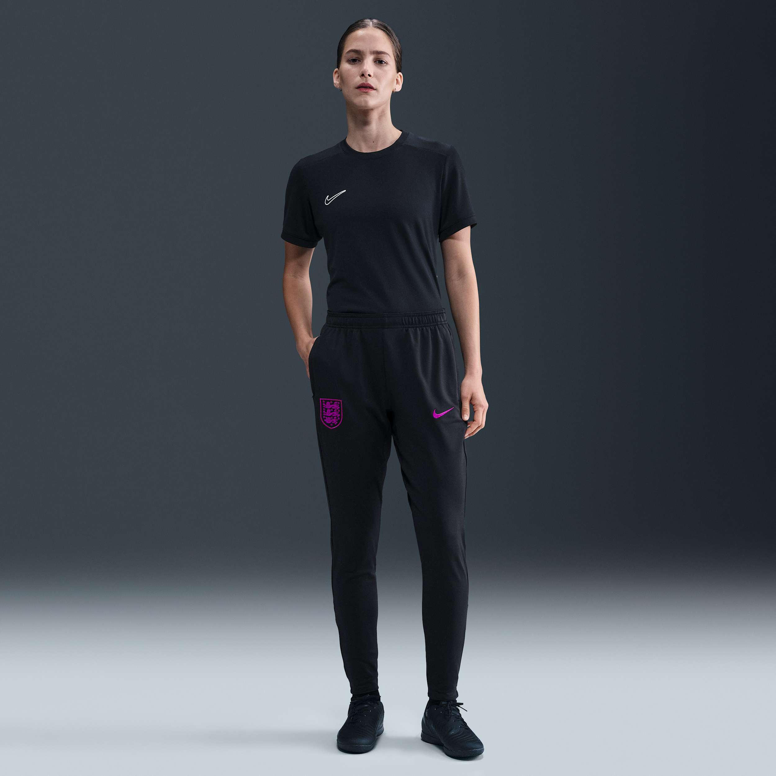 England Strike Womens Nike Dri-FIT Football Knit Pants - Black - Polyester/Elastane