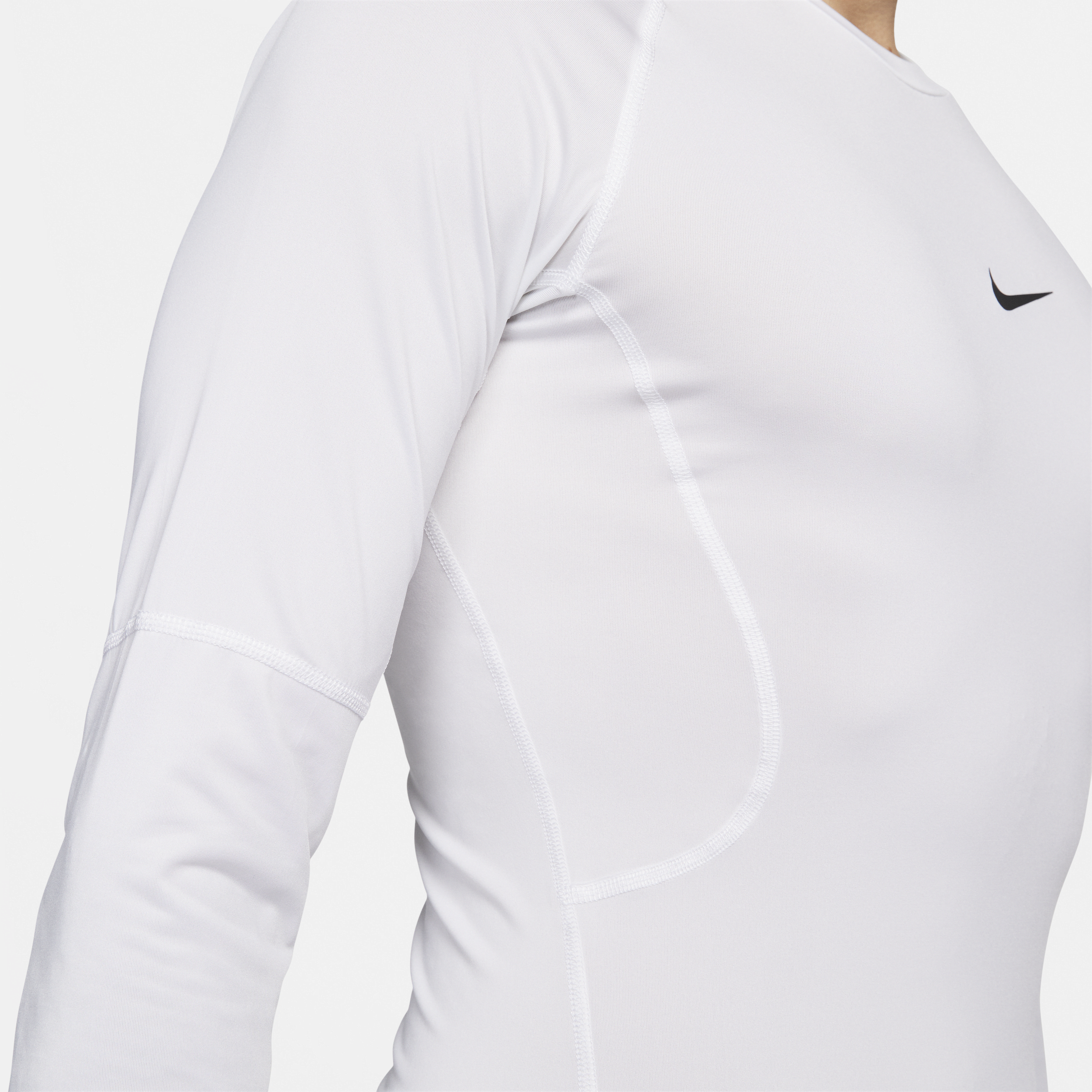 Haut de fitness ajusté à manches longues Dri-FIT Nike Pro pour homme - Blanc