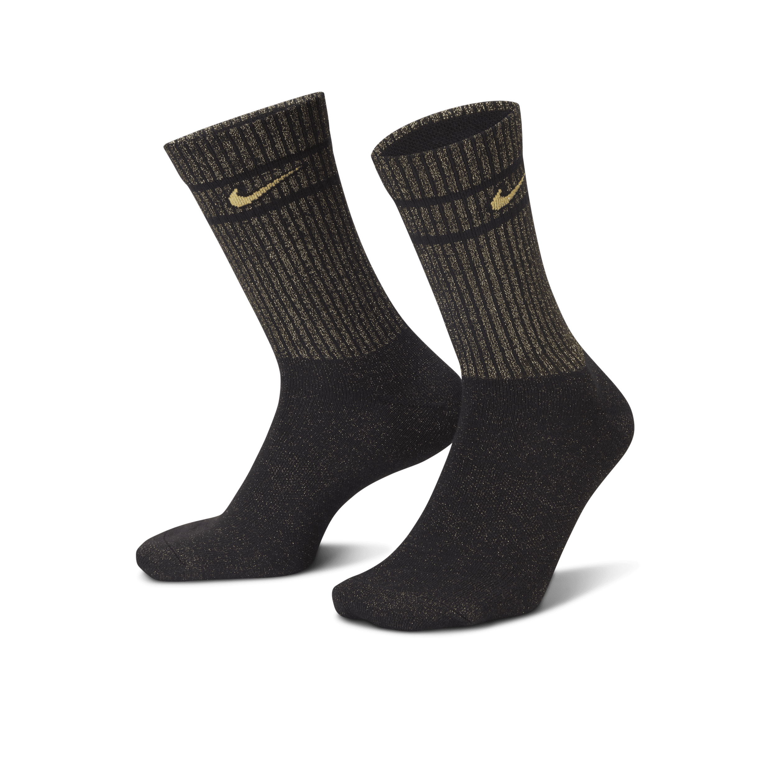 Nike Everyday Essential Metallic crew sokken (1 paar) Zwart