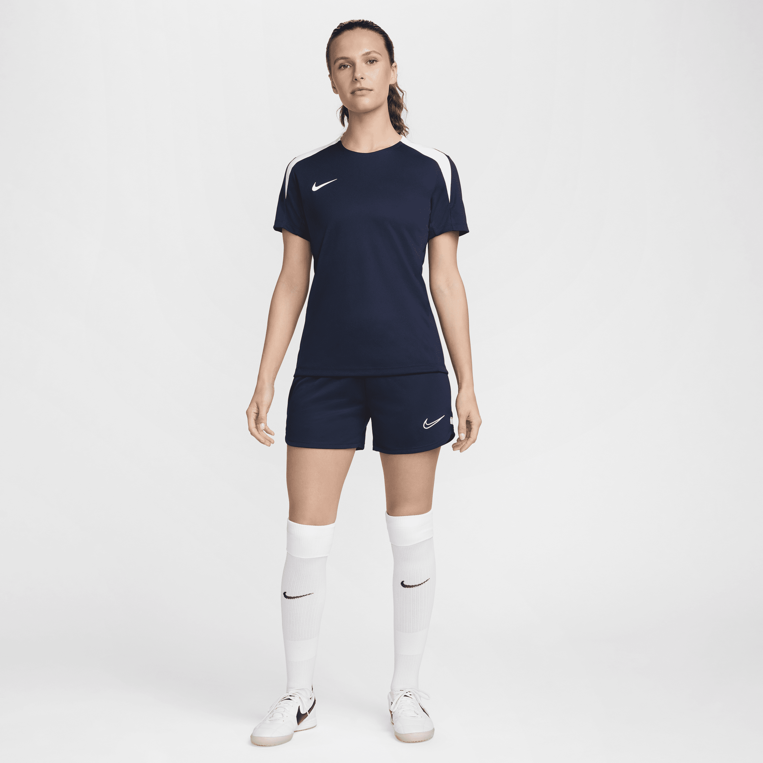Nike Strike voetbaltop met Dri-FIT en korte mouwen voor dames Blauw