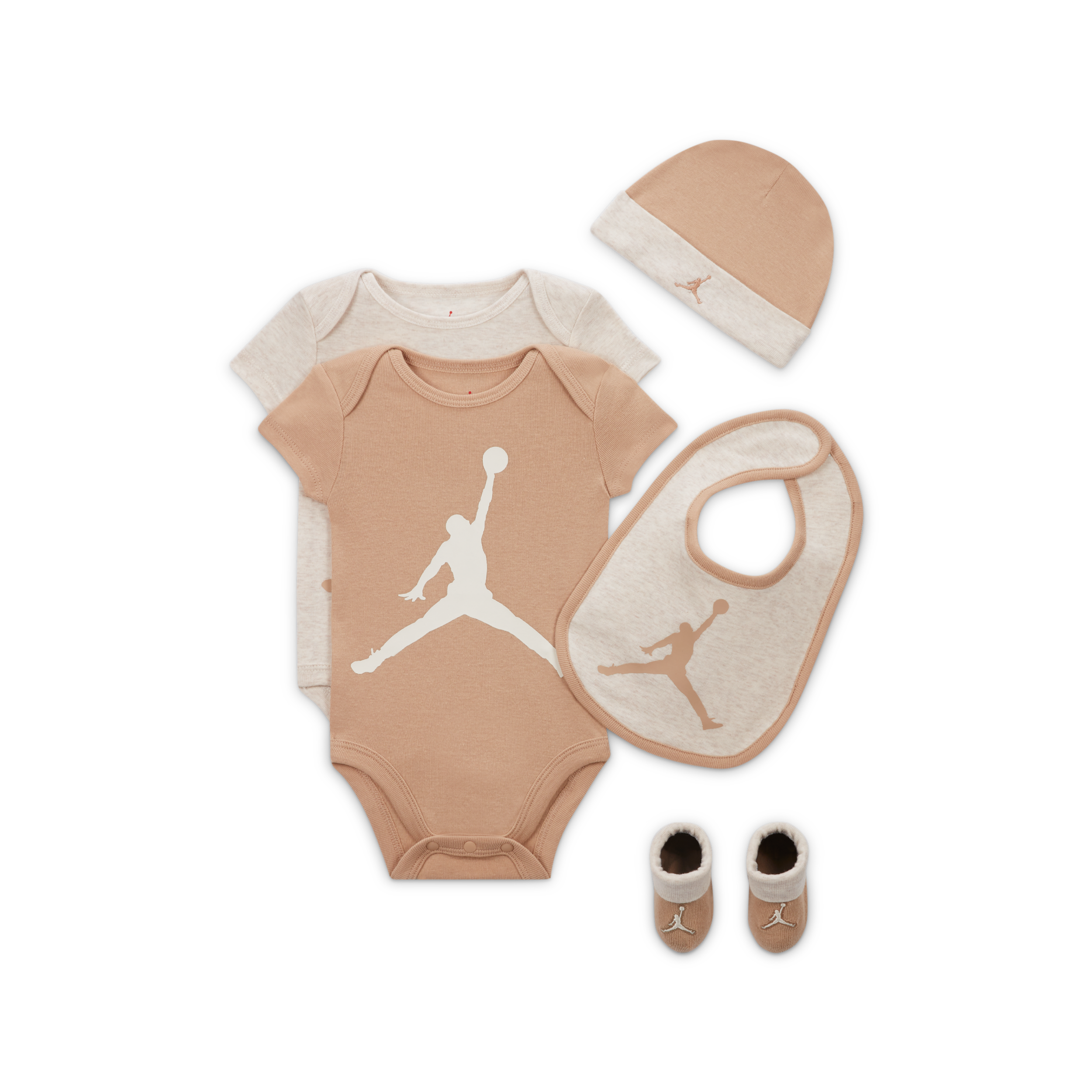 Thumbnail - Jordan 5-Piece Core Gift Set fünfteiliges Bodysuit-Set für Babys - Braun