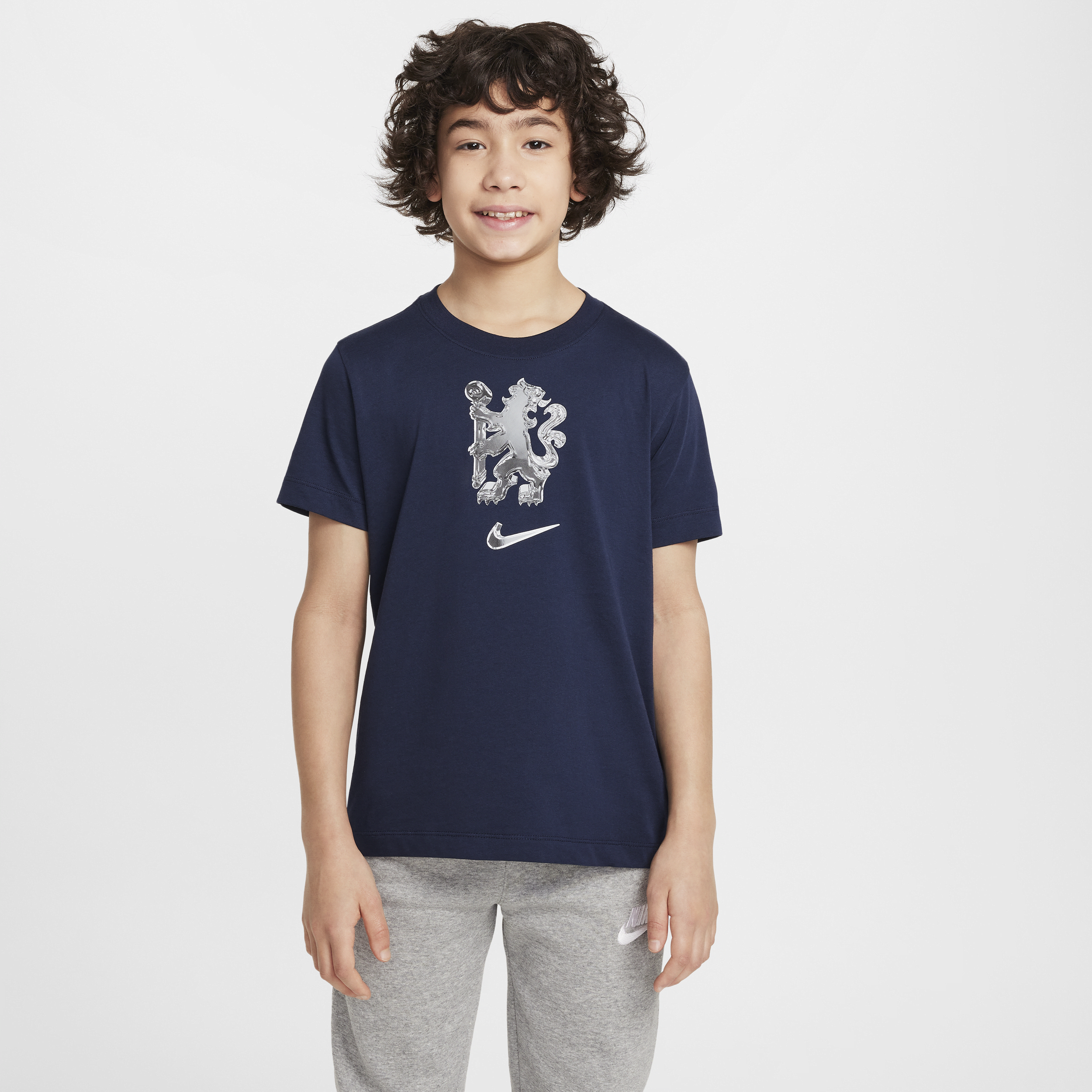 „Authentisches FC Chelsea Big Nike Fußball-T-Shirt für ältere Kinder in Blau –
