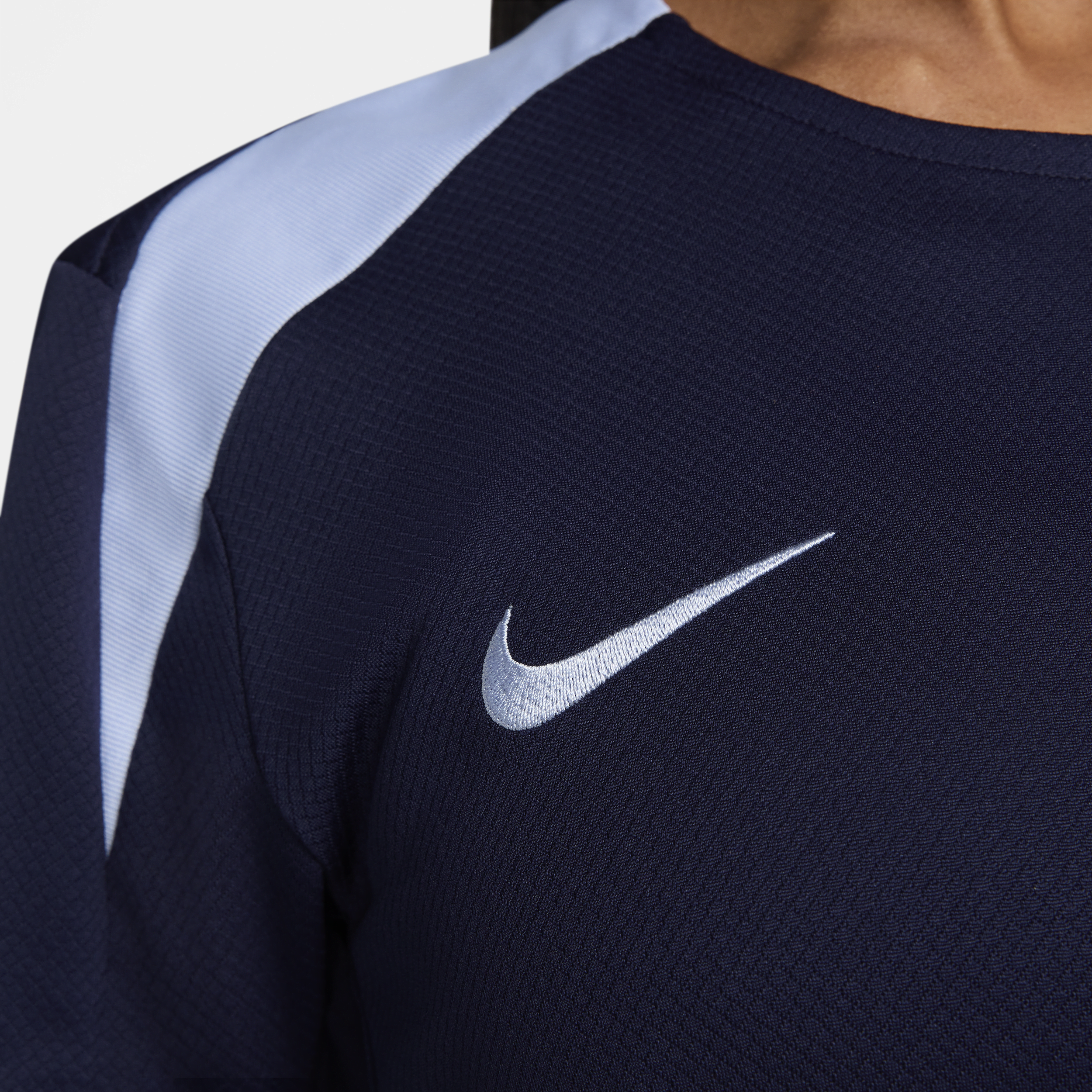 Nike FFF Strike Dri-FIT knit voetbaltop met korte mouwen voor dames Blauw