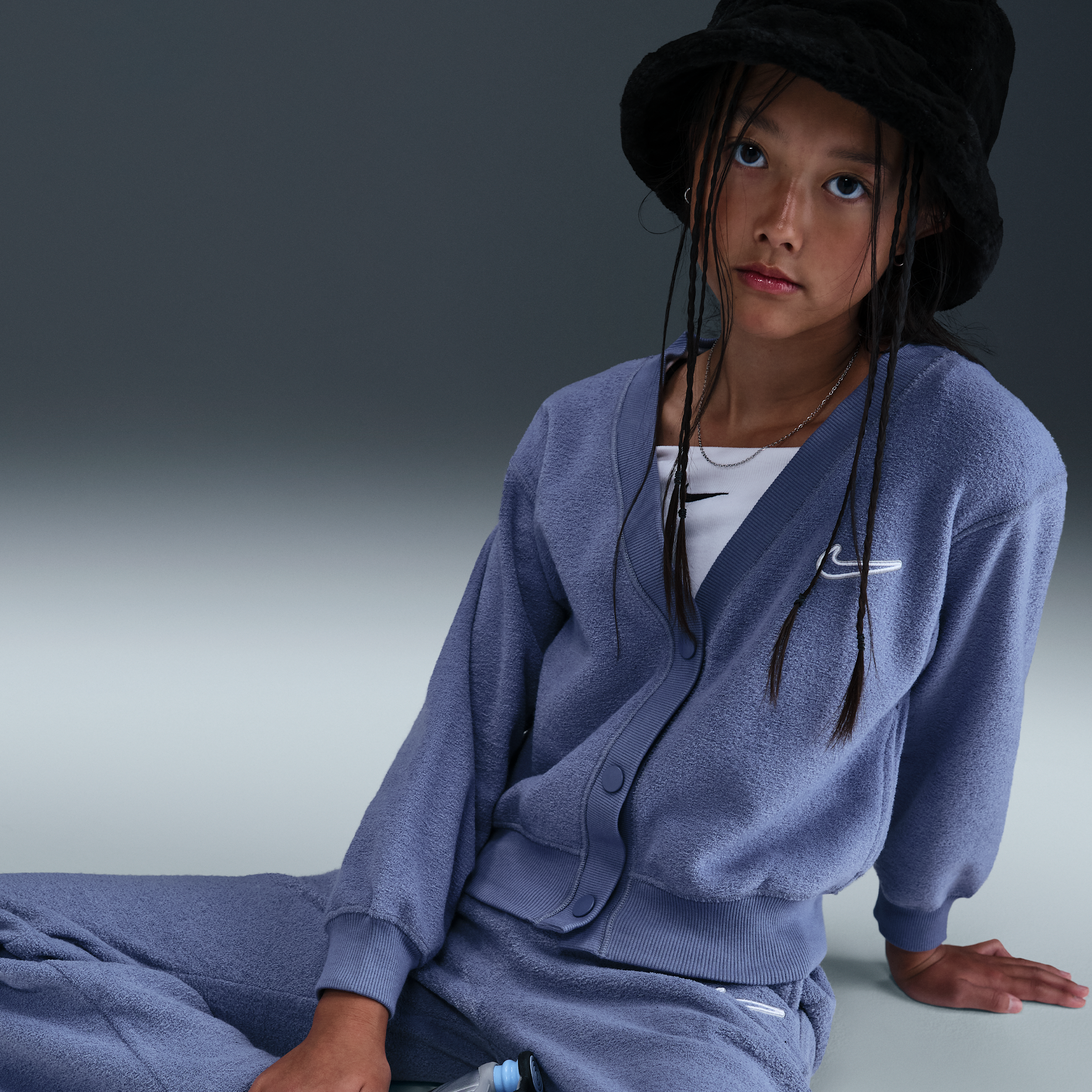 Thumbnail - Nike Fleece-Longsleeve (ältere Kinder, Mädchen) - Blau