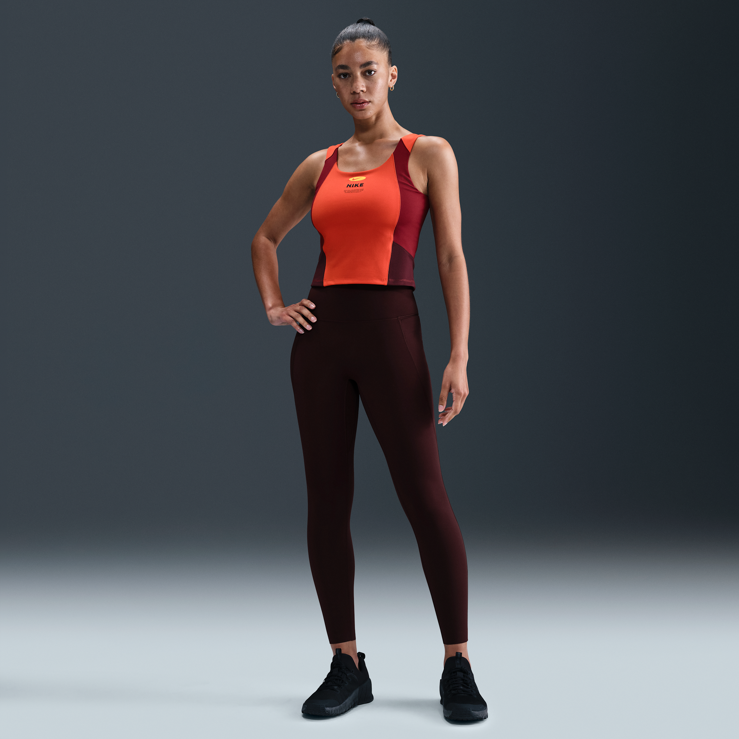 Thumbnail - Nike Universa 7/8-Leggings mit hohem Bund und ohne Frontnaht (Damen) - Rot