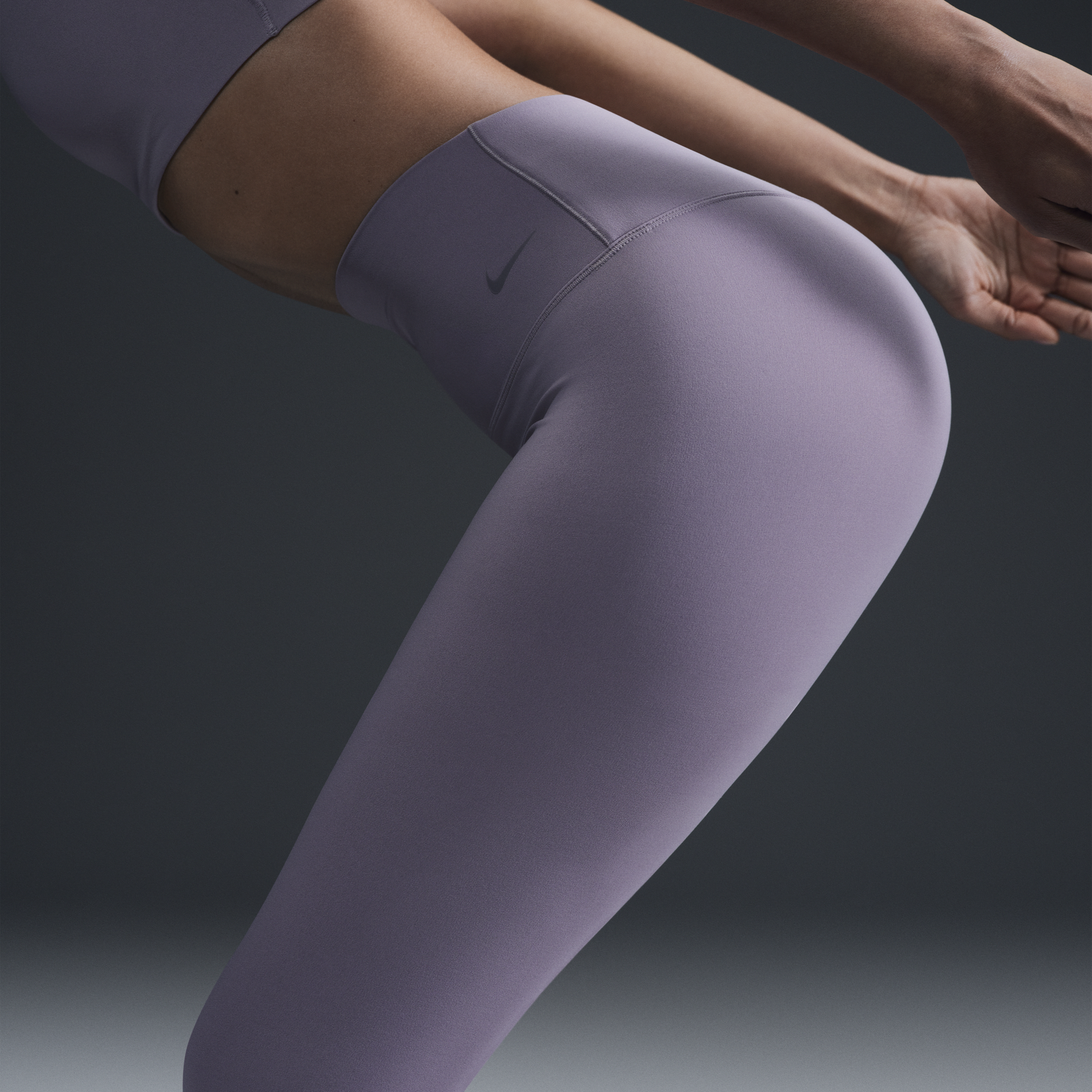 Legging taille haute à maintien léger et coupe longue Nike Zenvy pour femme - Gris