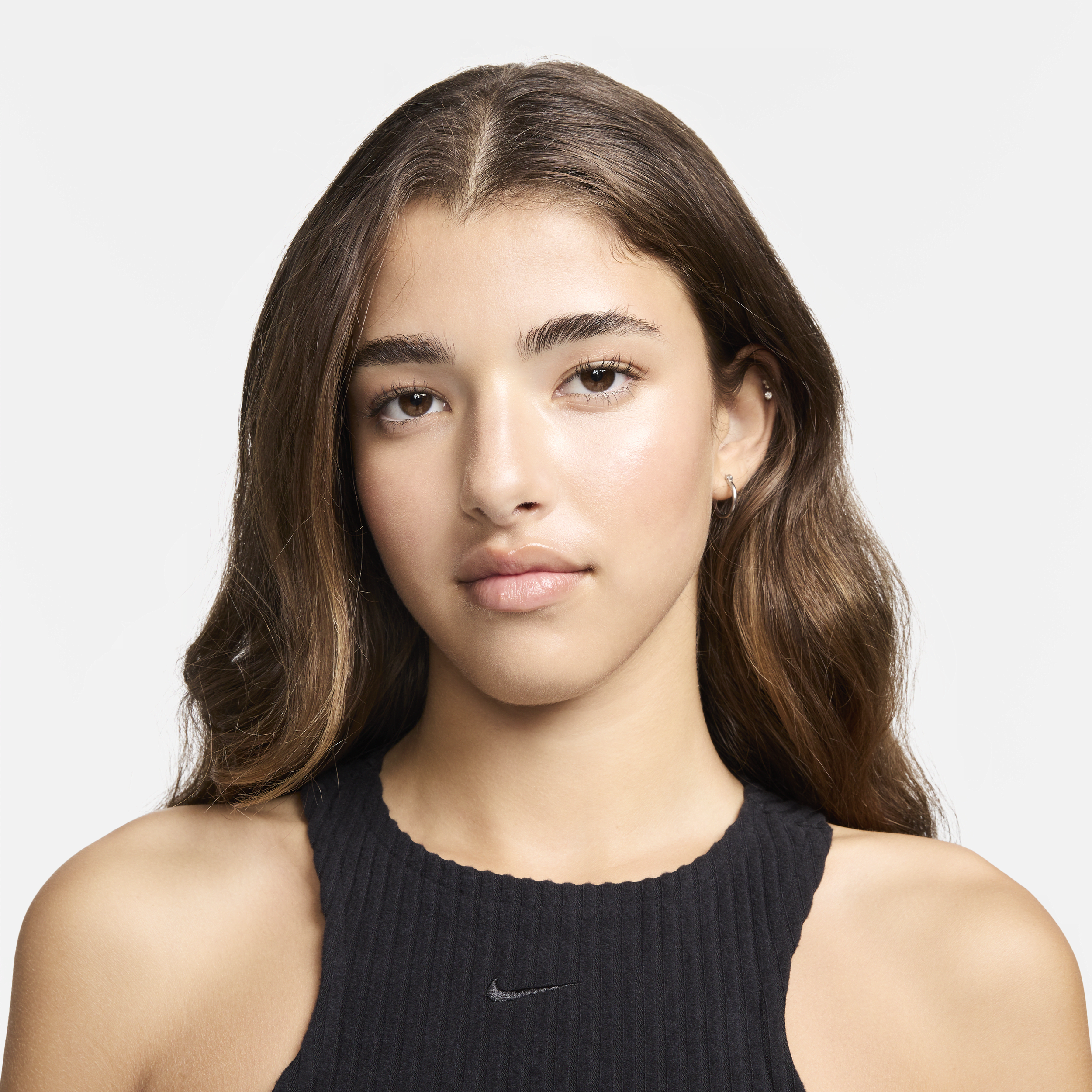 Nike Sportswear Chill Knit aansluitende mouwloze geribbelde midi jurk Zwart