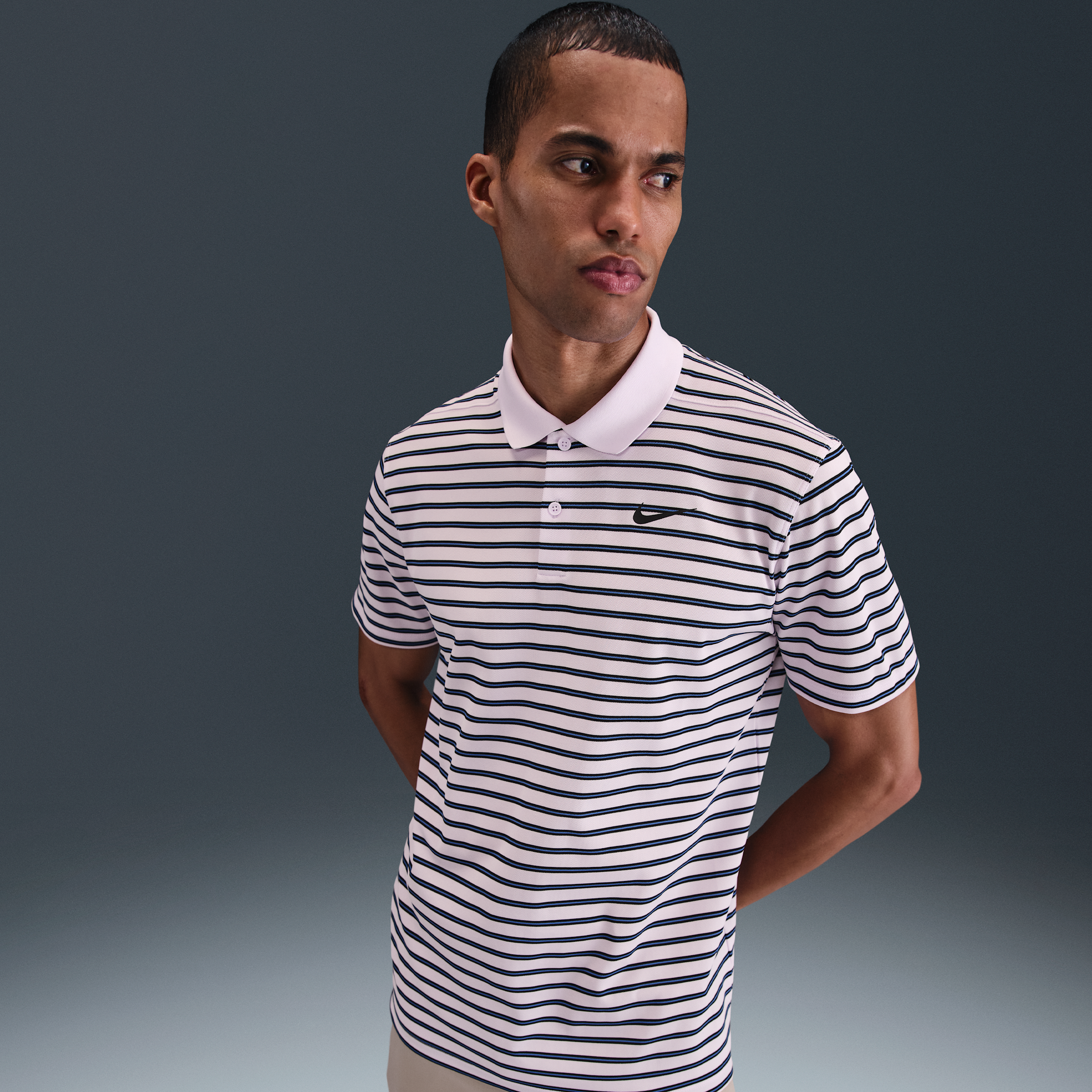 Thumbnail - Nike Dri-FIT Victory gestreiftes Golf-Poloshirt für Herren - Lila