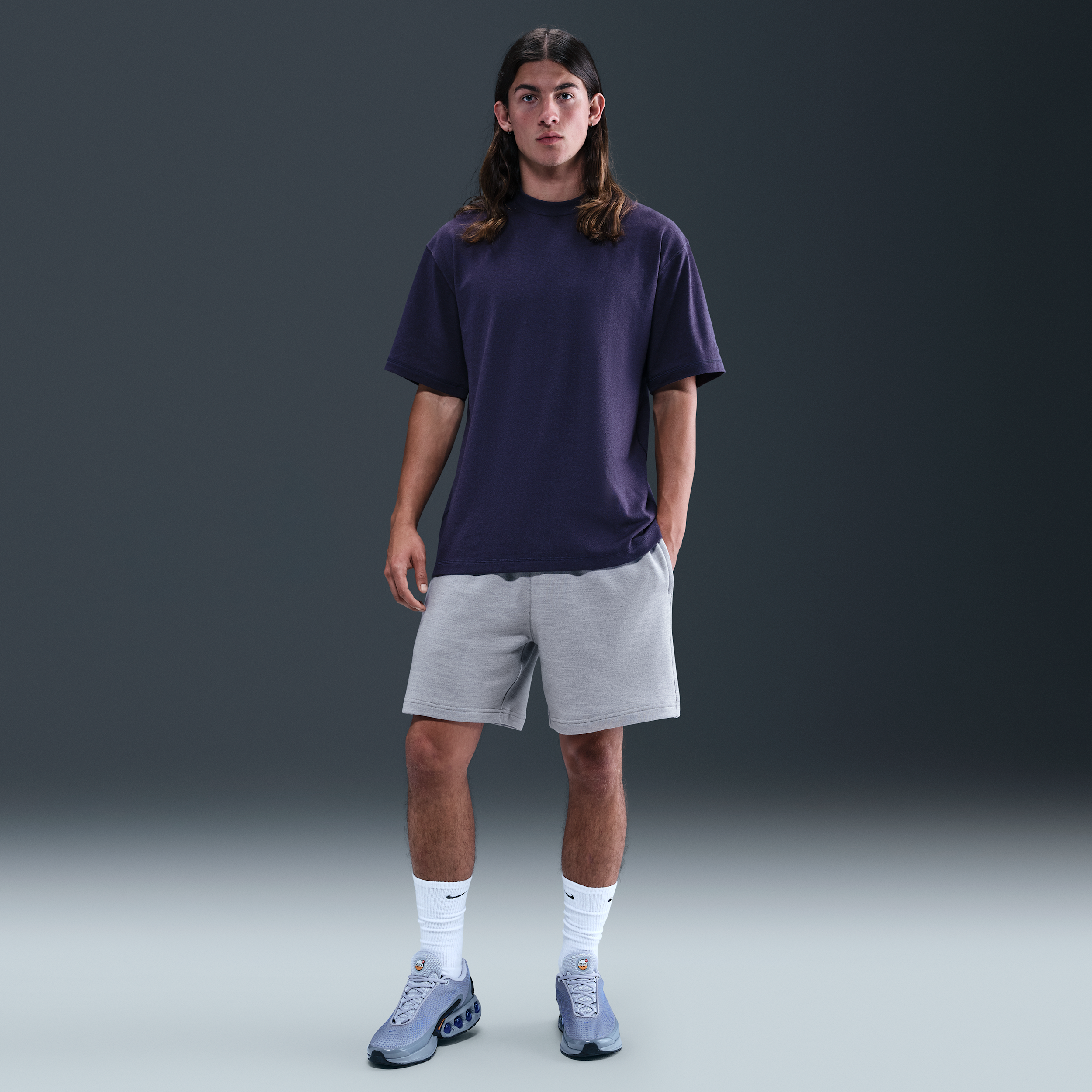 Thumbnail - Nike Wool Classics Fleece-Shorts - Grau