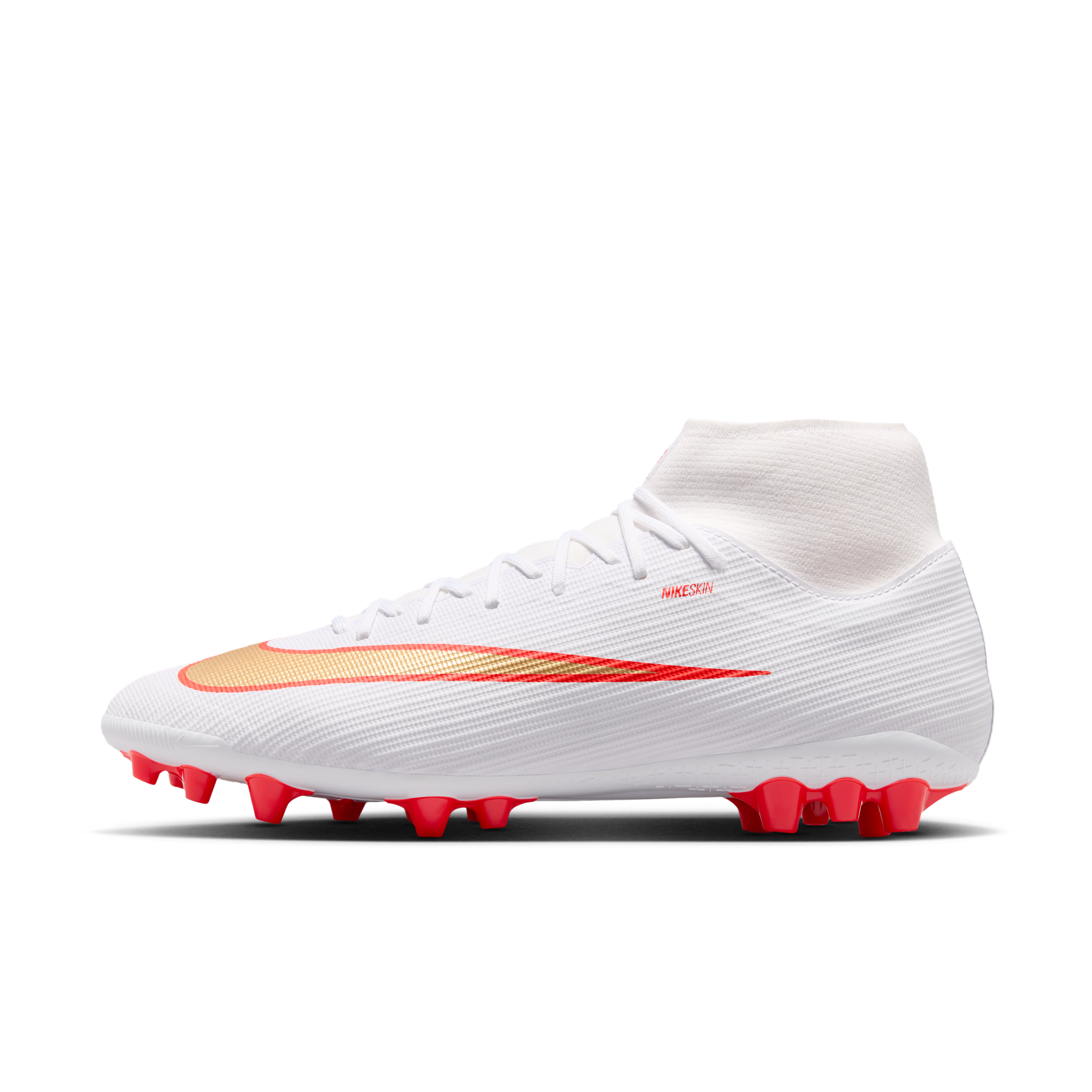 Korki piłkarskie z wysoką cholewką na sztuczną murawę Nike Mercurial Superfly 11 Academy - Biel