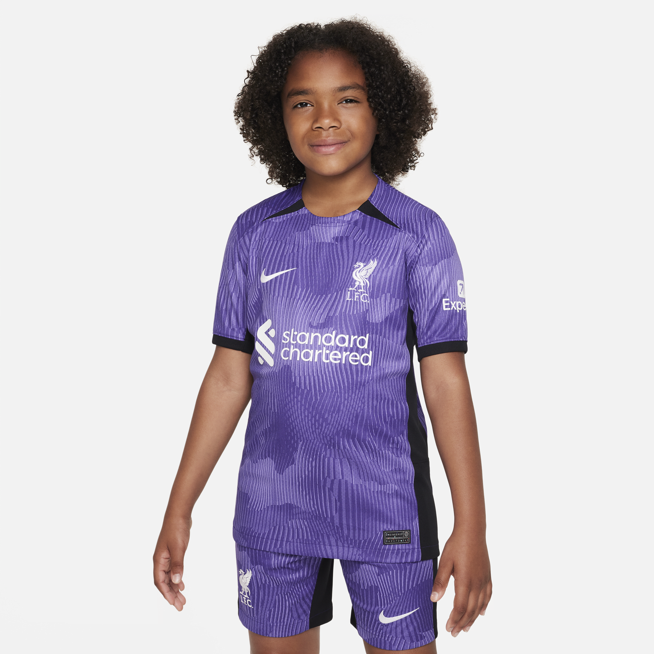 Image of Liverpool FC 2023/24 Stadium Nike Dri-FIT derde voetbalshirt voor kids - Paars