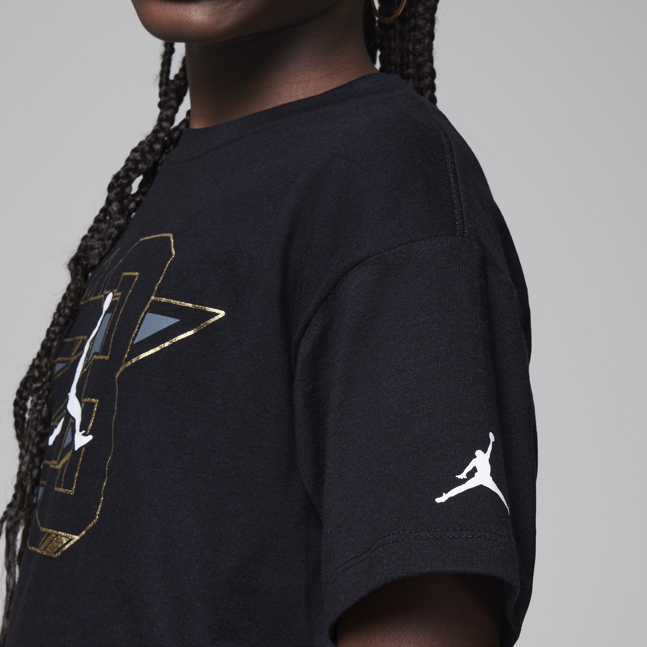 Jordan Jumpman Shine Tee T-shirt voor kids Zwart