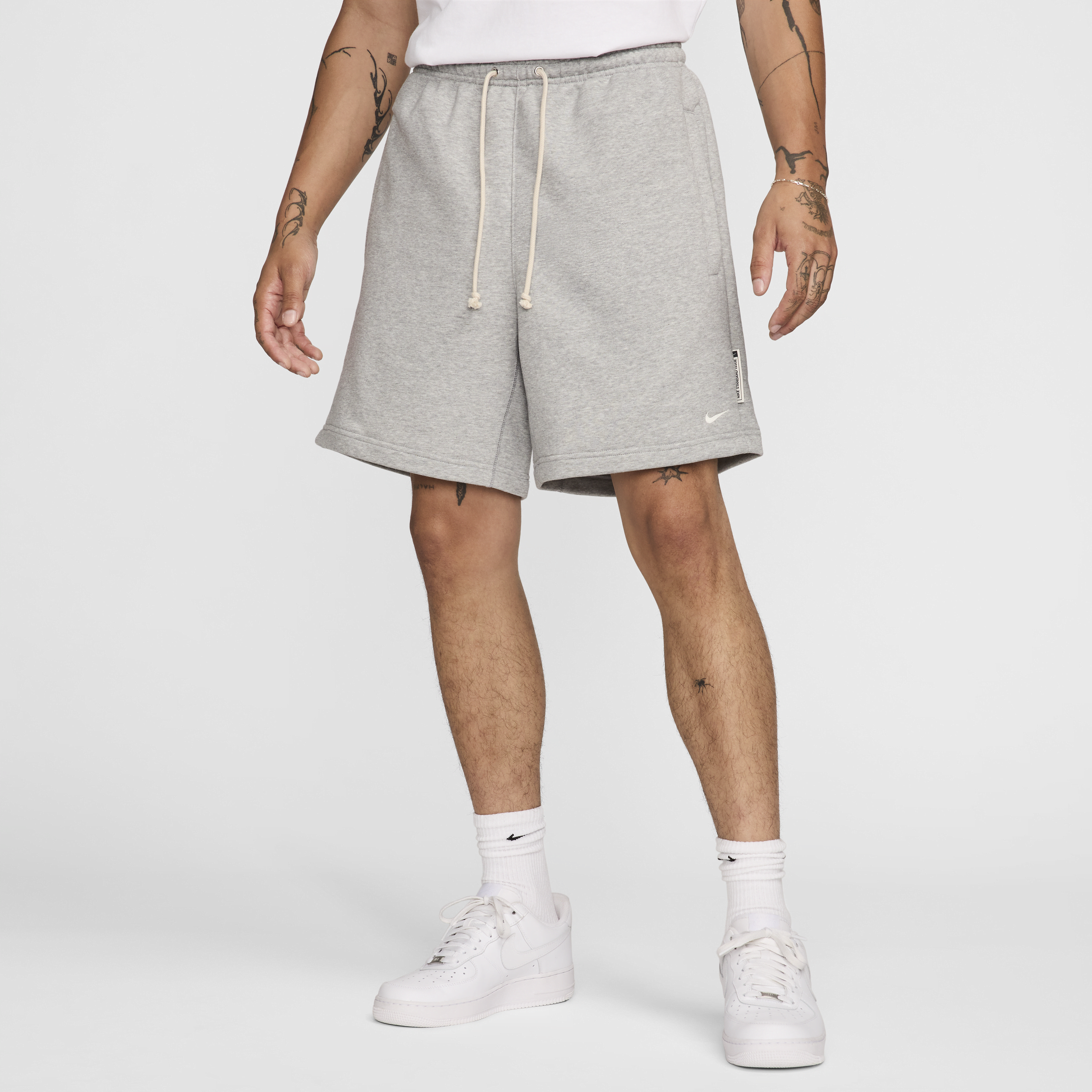 Nike Standard Issue Dri-FIT basketbalshorts van fleece voor heren (20 cm) Grijs
