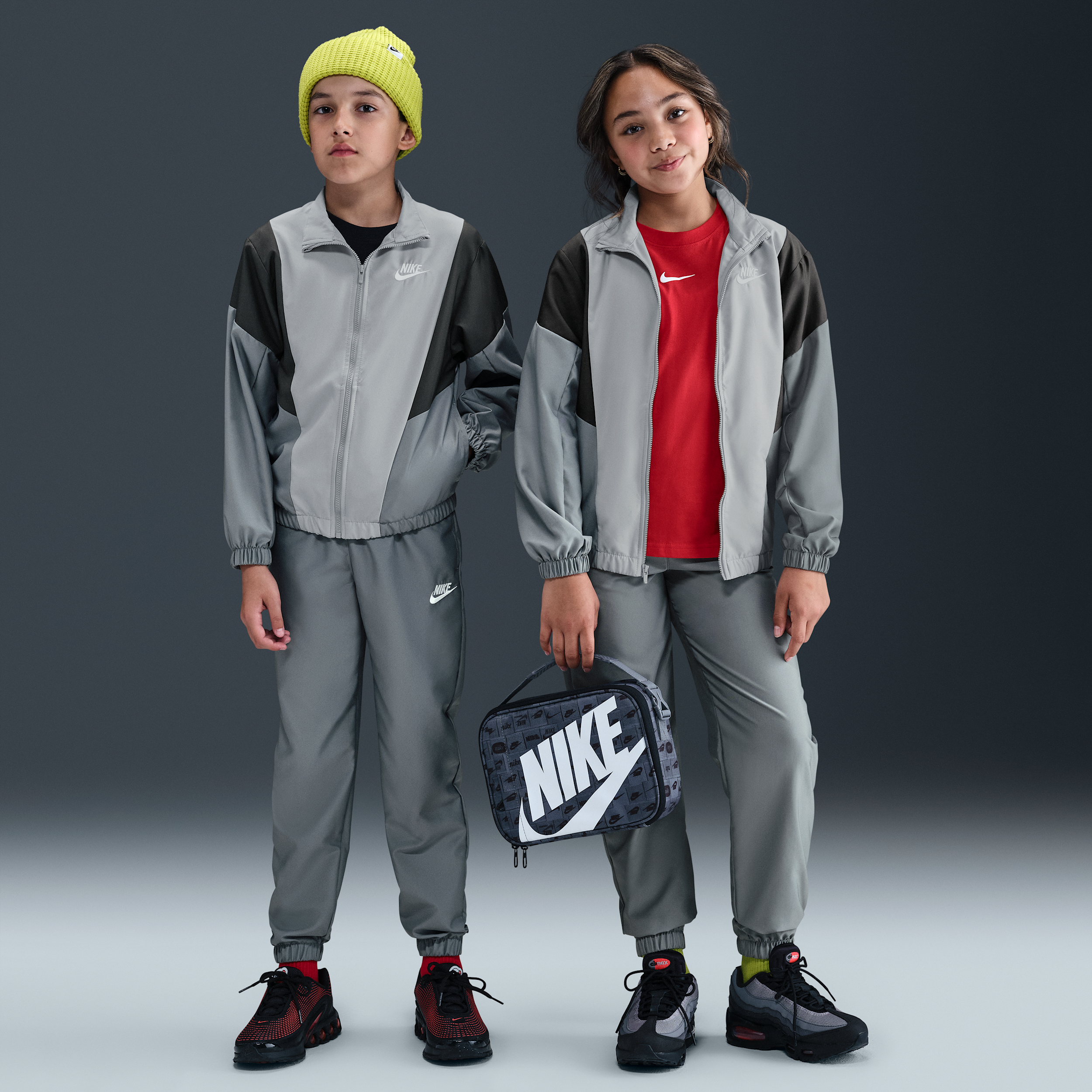 Nike Sportswear Older Kids Woven Tracksuit - Grey - Polyester