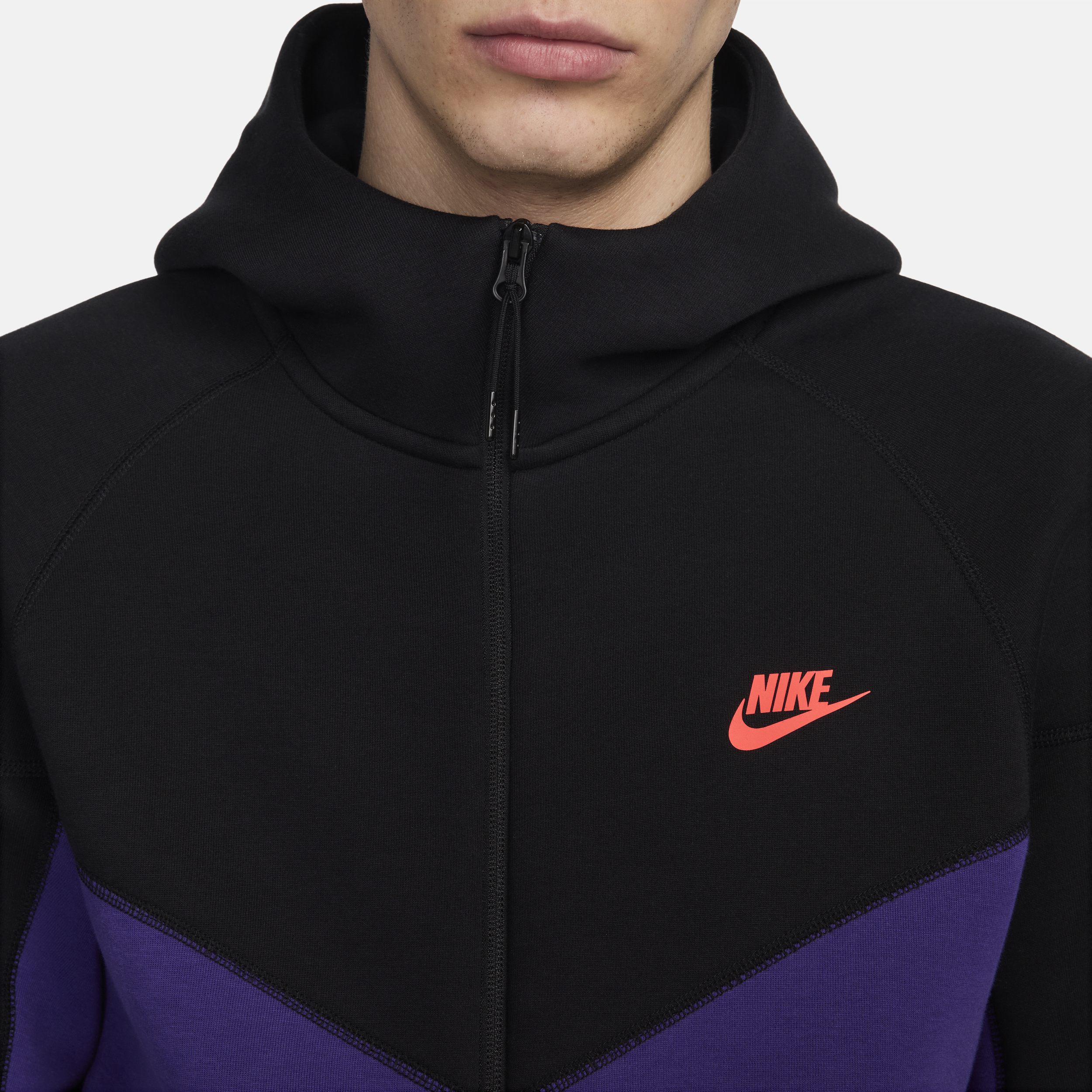 Nike Sportswear Tech Fleece Windrunner Hoodie met rits voor heren Paars