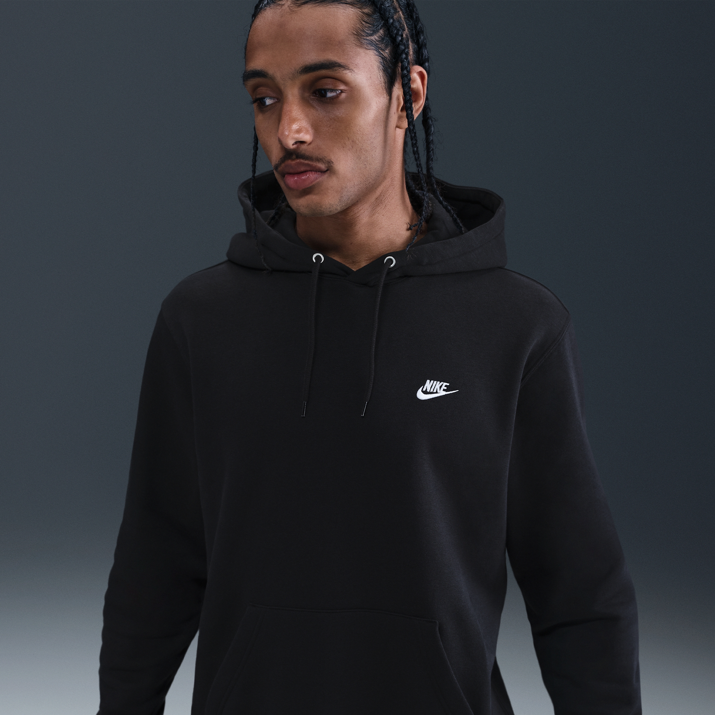 Sweat à capuche en Fleece Nike Club pour homme - Noir
