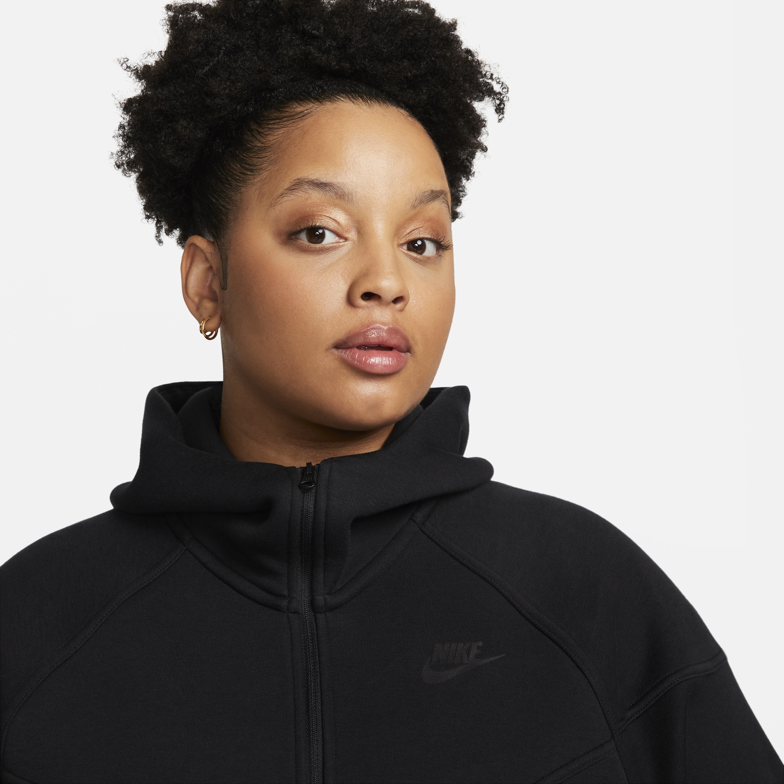 Sweat à capuche et zip Nike Sportswear Tech Fleece Windrunner pour femme - Noir