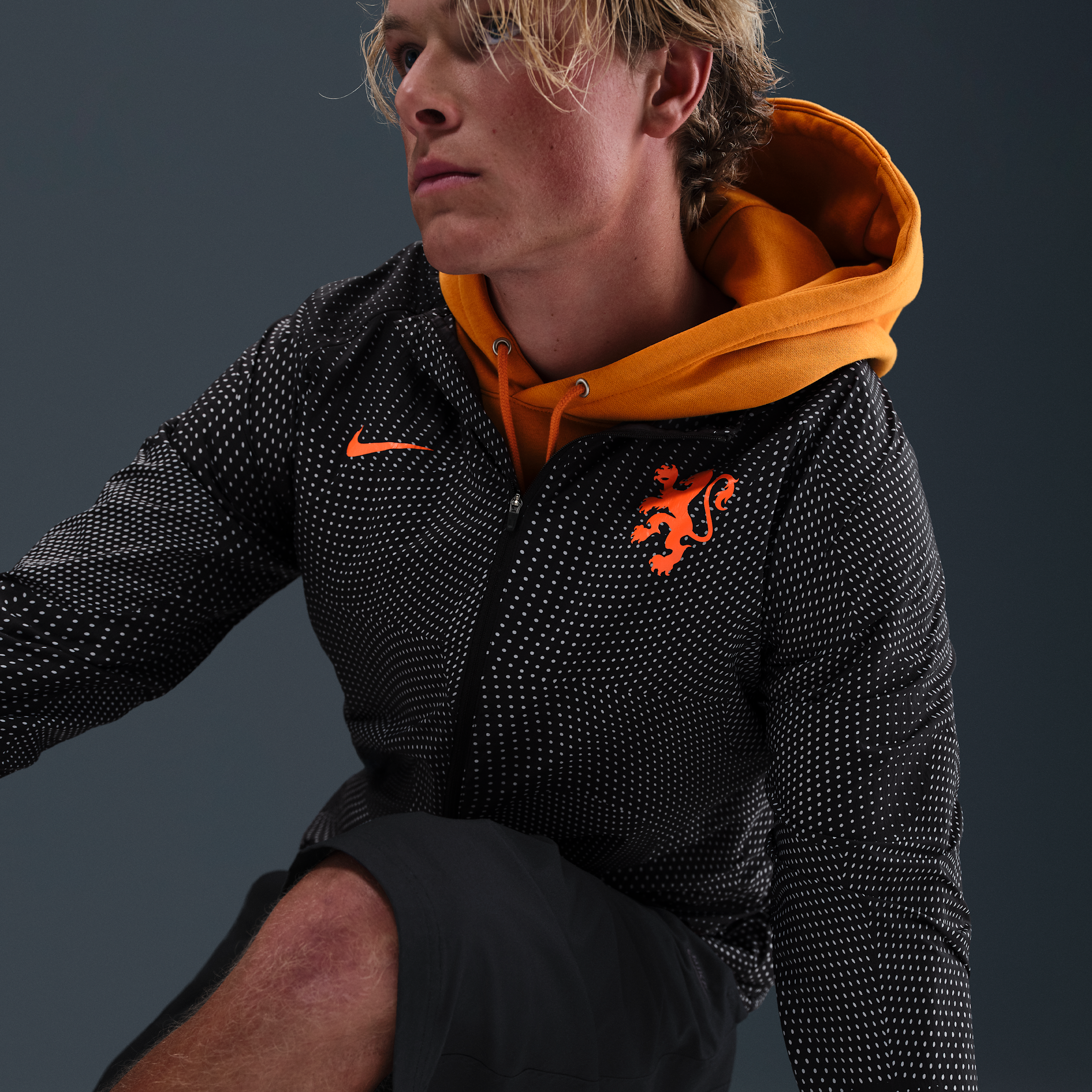 Thumbnail - Niederlande Aireez Nike Fußballjacke mit Print (Herren) - Schwarz