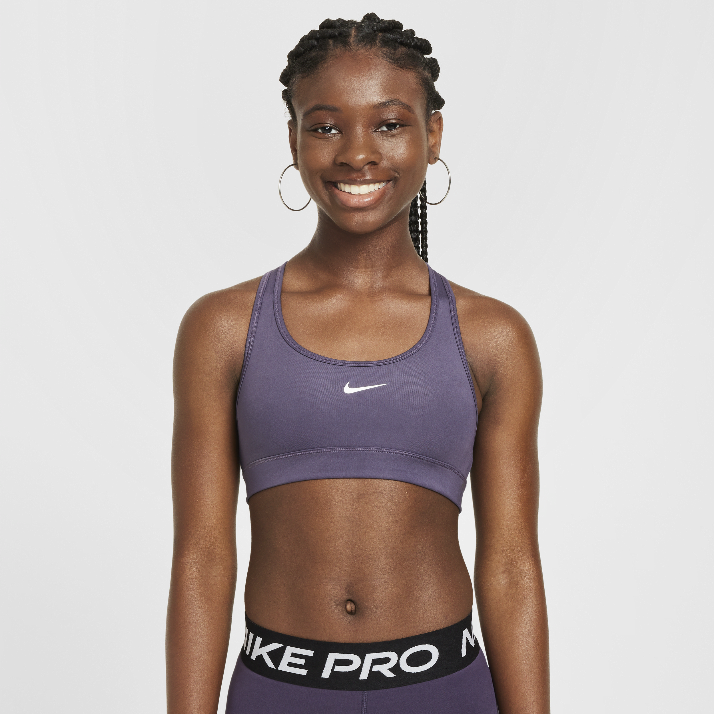 Brassière de sport Nike Swoosh pour fille - Pourpre