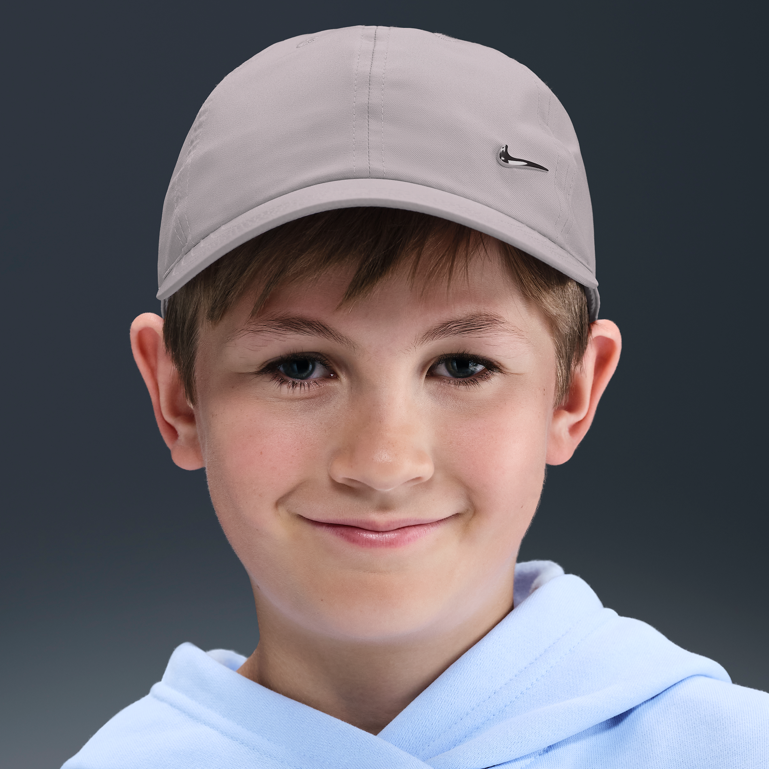 Nike Dri-FIT Club Kids Unstructured Metal Swoosh Cap - Purple - Polyester - 50% Recycled Polyester