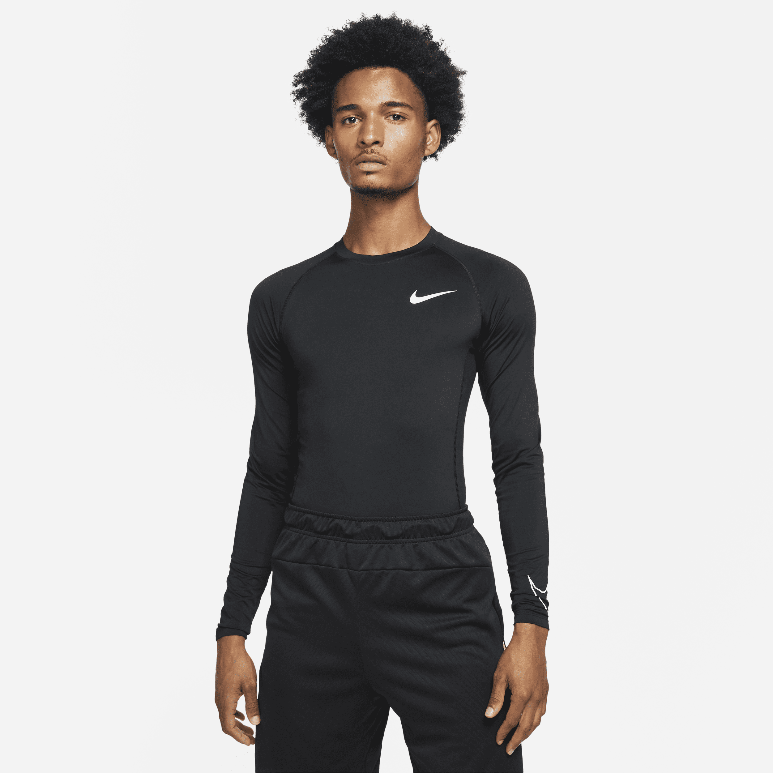 Image of Nike Pro Dri-FIT Herentop met lange mouwen en strakke pasvorm - Zwart