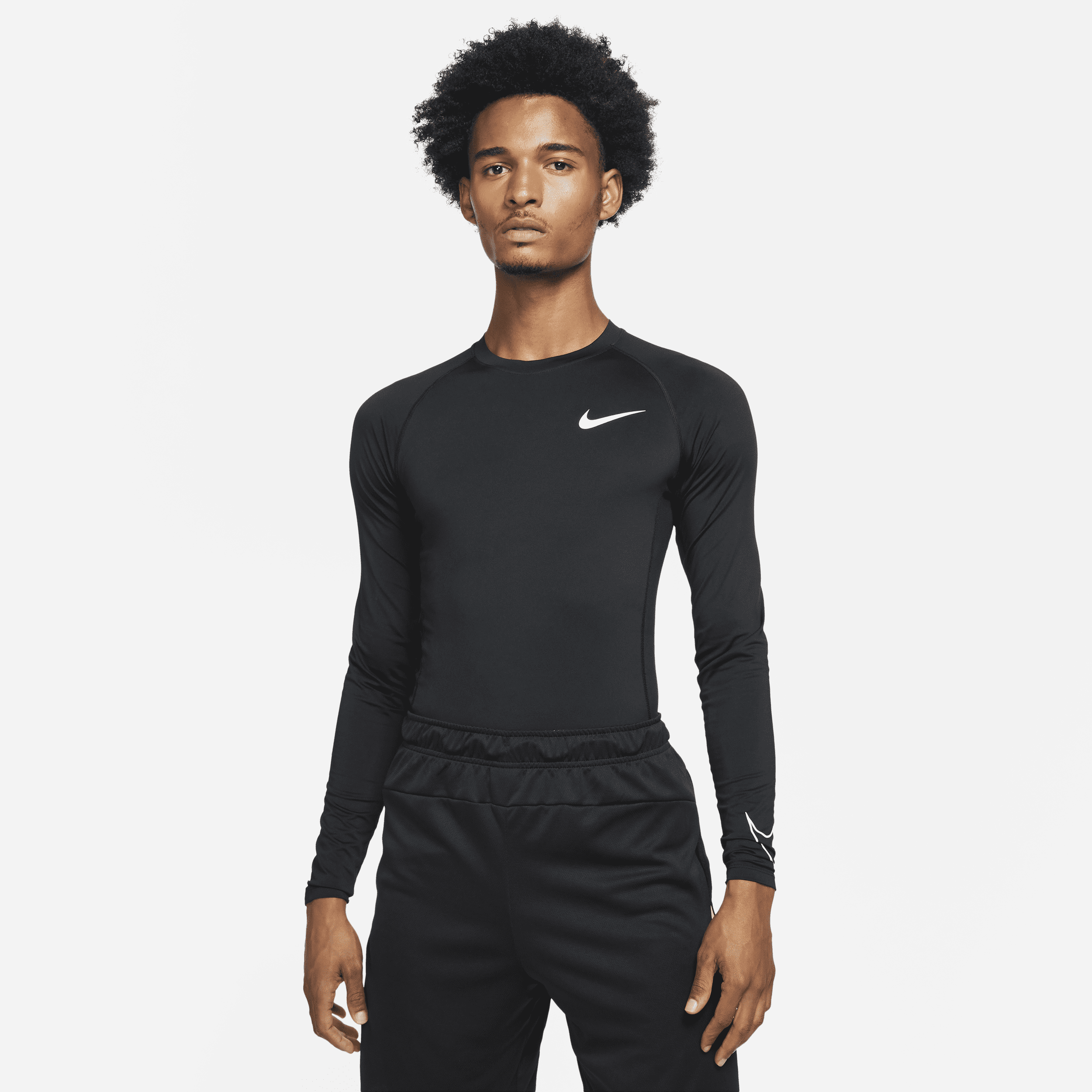 Thumbnail - Nike Pro Dri-FIT Langarm-Oberteil mit enger Passform für Herren - Schwarz