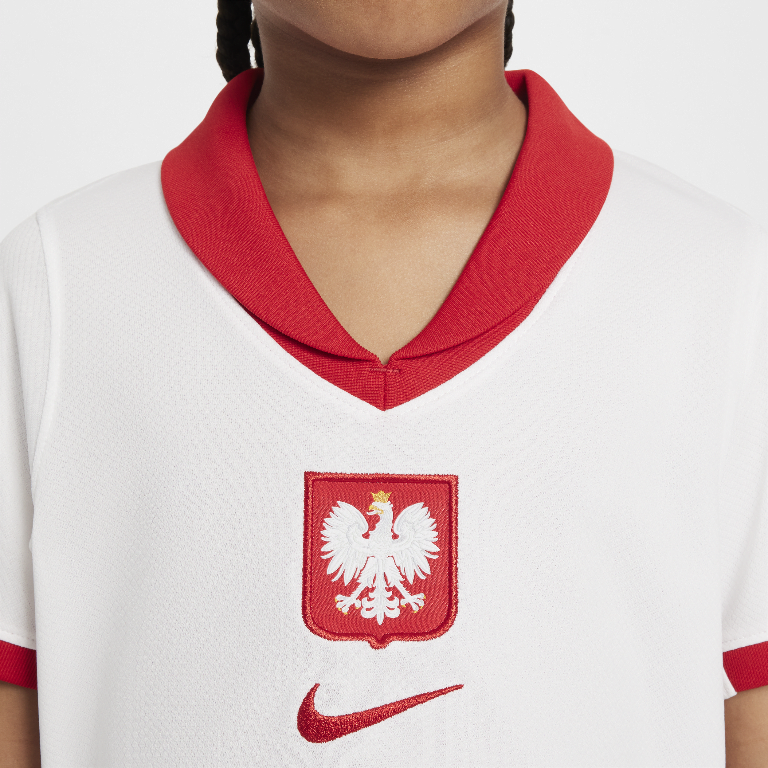 Nike Polen 2024 25 Stadium Thuis replica voetbalshorts met Dri-FIT voor kids Wit