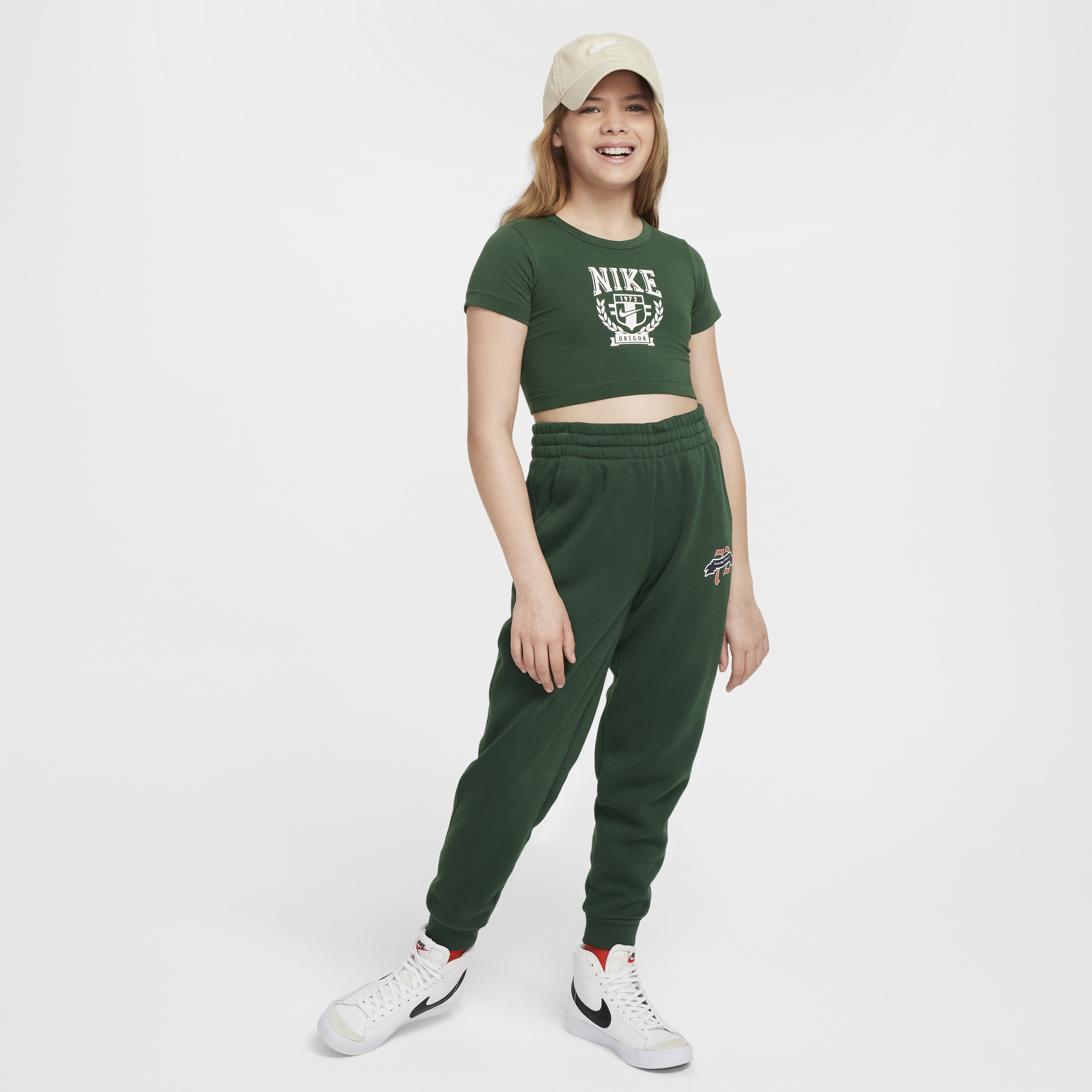 Nike Sportswear T-shirt met graphic voor meisjes Groen