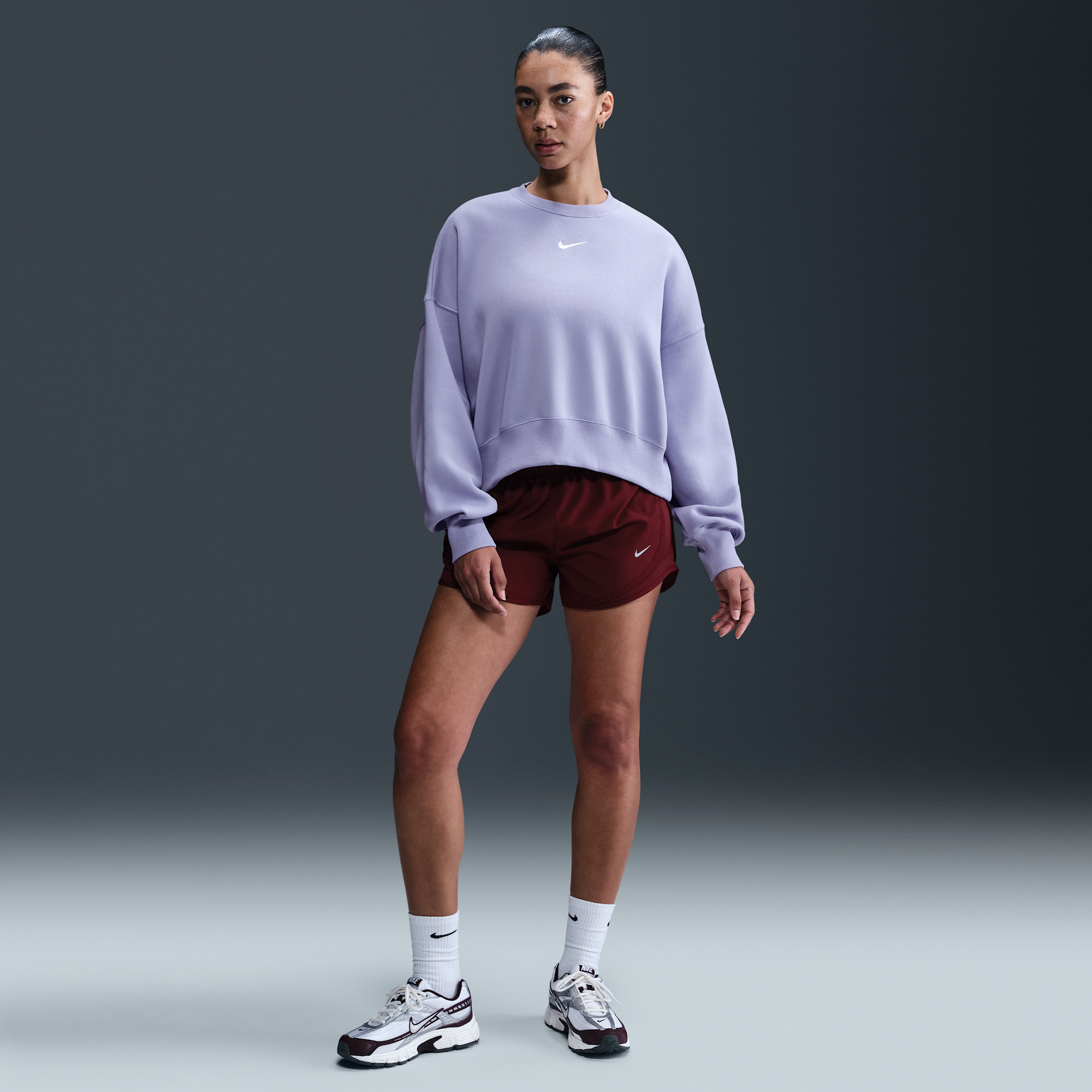 Sweat ultra-oversize à col ras-du-cou Nike Sportswear Phoenix Fleece pour femme - Pourpre