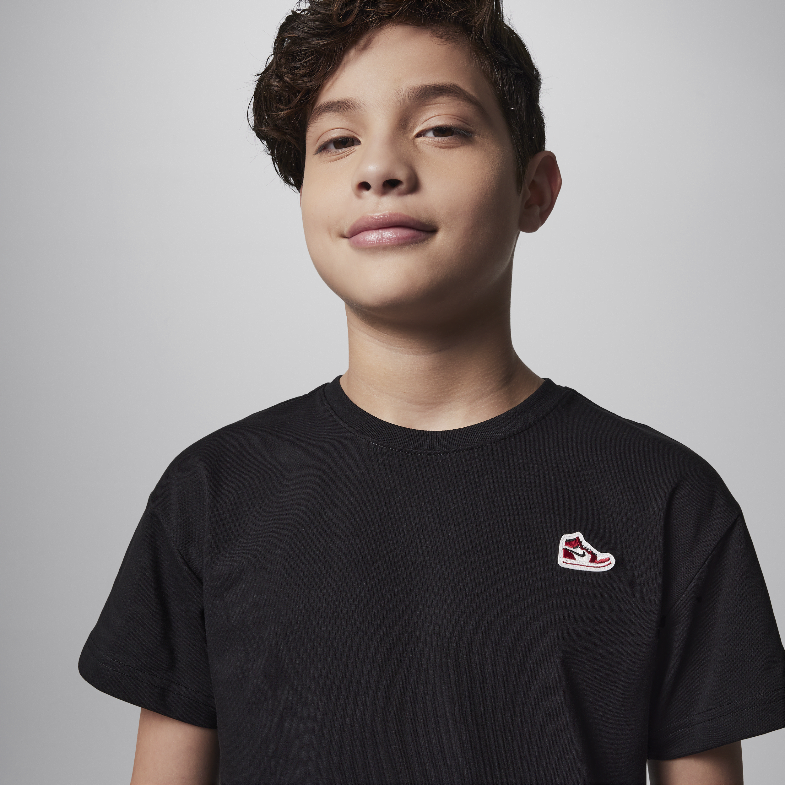 Thumbnail - Air Jordan 1 Patch T-Shirt (ältere Kinder) - Schwarz