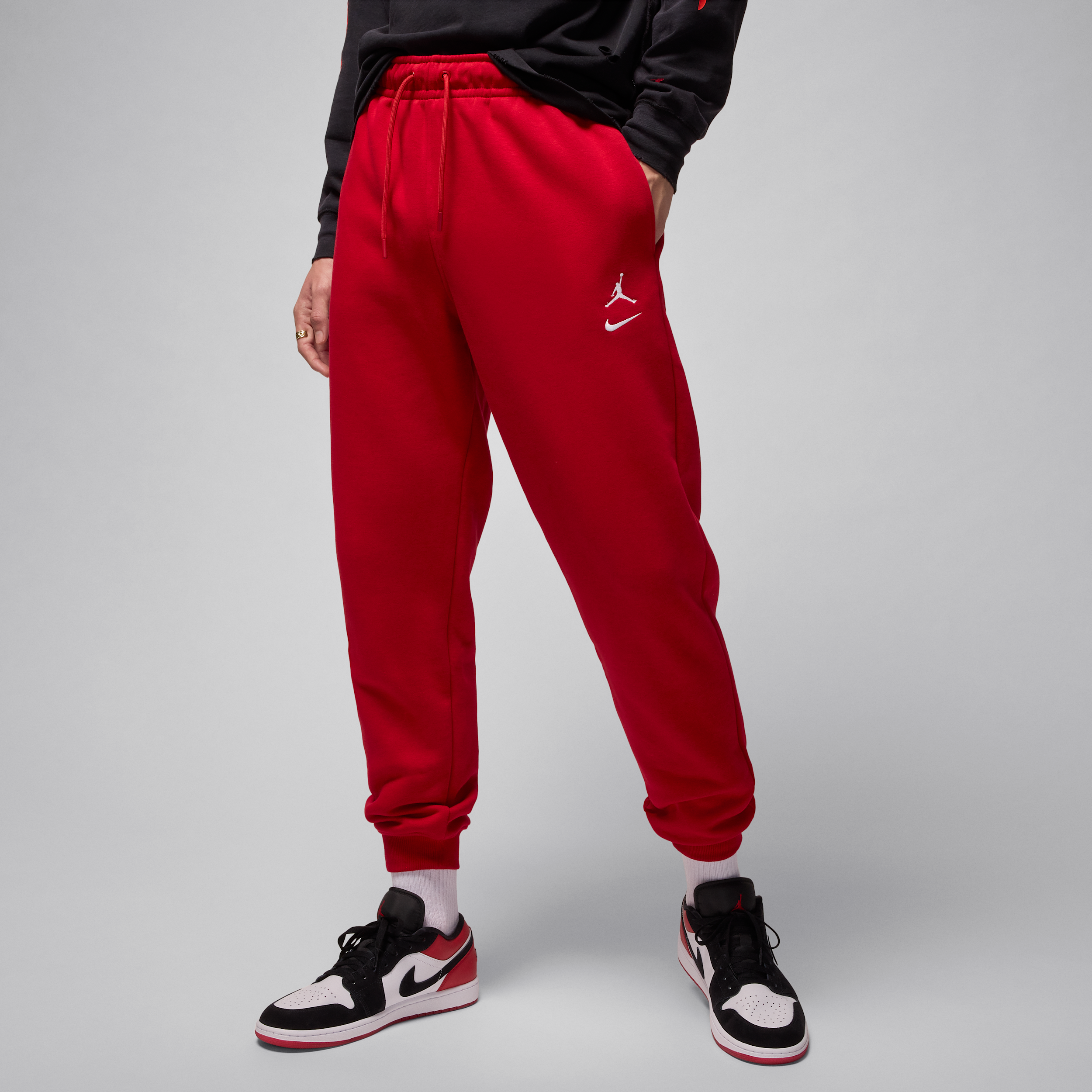 Nike Jordan Brooklyn Fleece Mens Trousers - Red - Cotton/Polyester