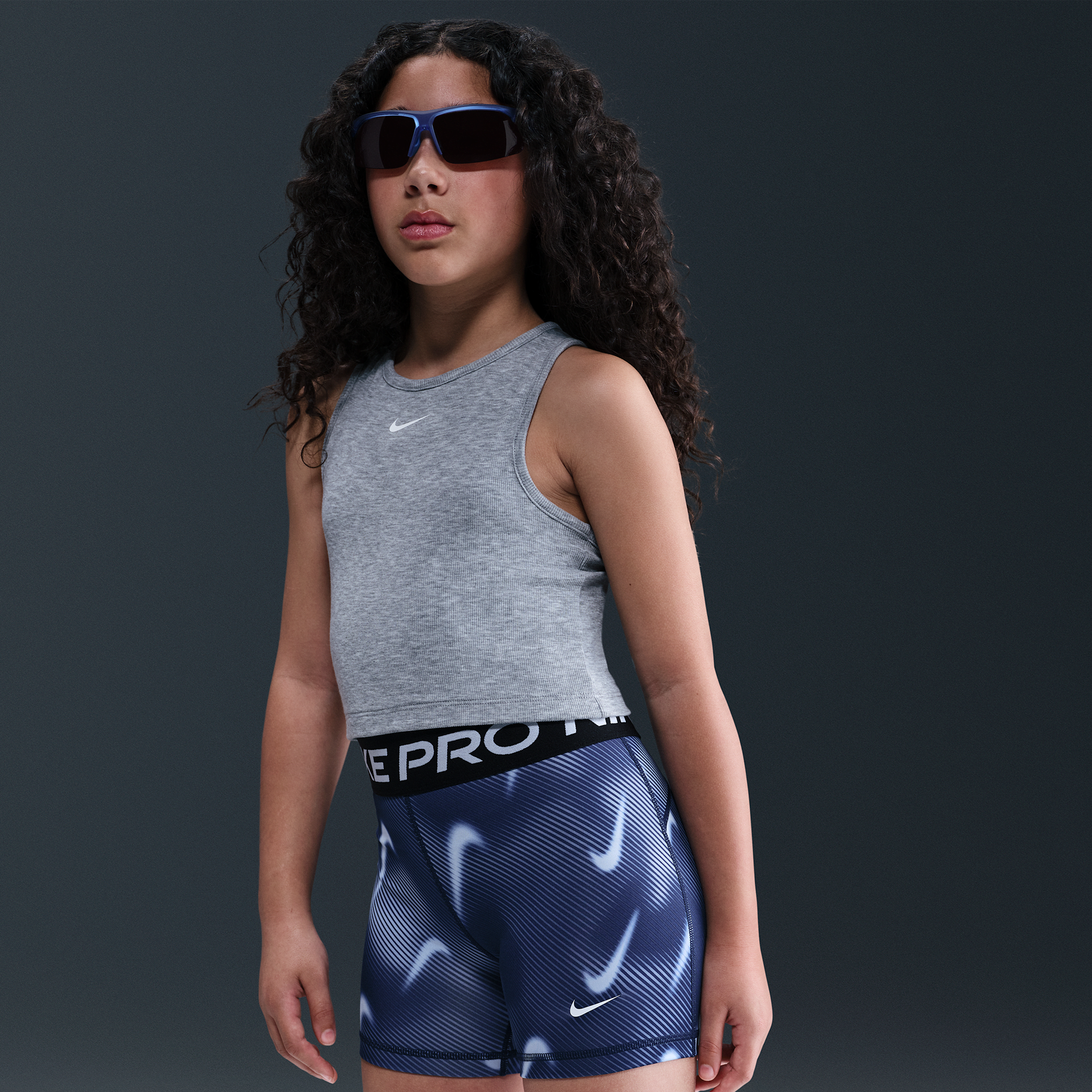 Thumbnail - Nike Pro Dri-Fit Shorts (ca. 7,5 cm, ältere Kinder, Mädchen) - Blau