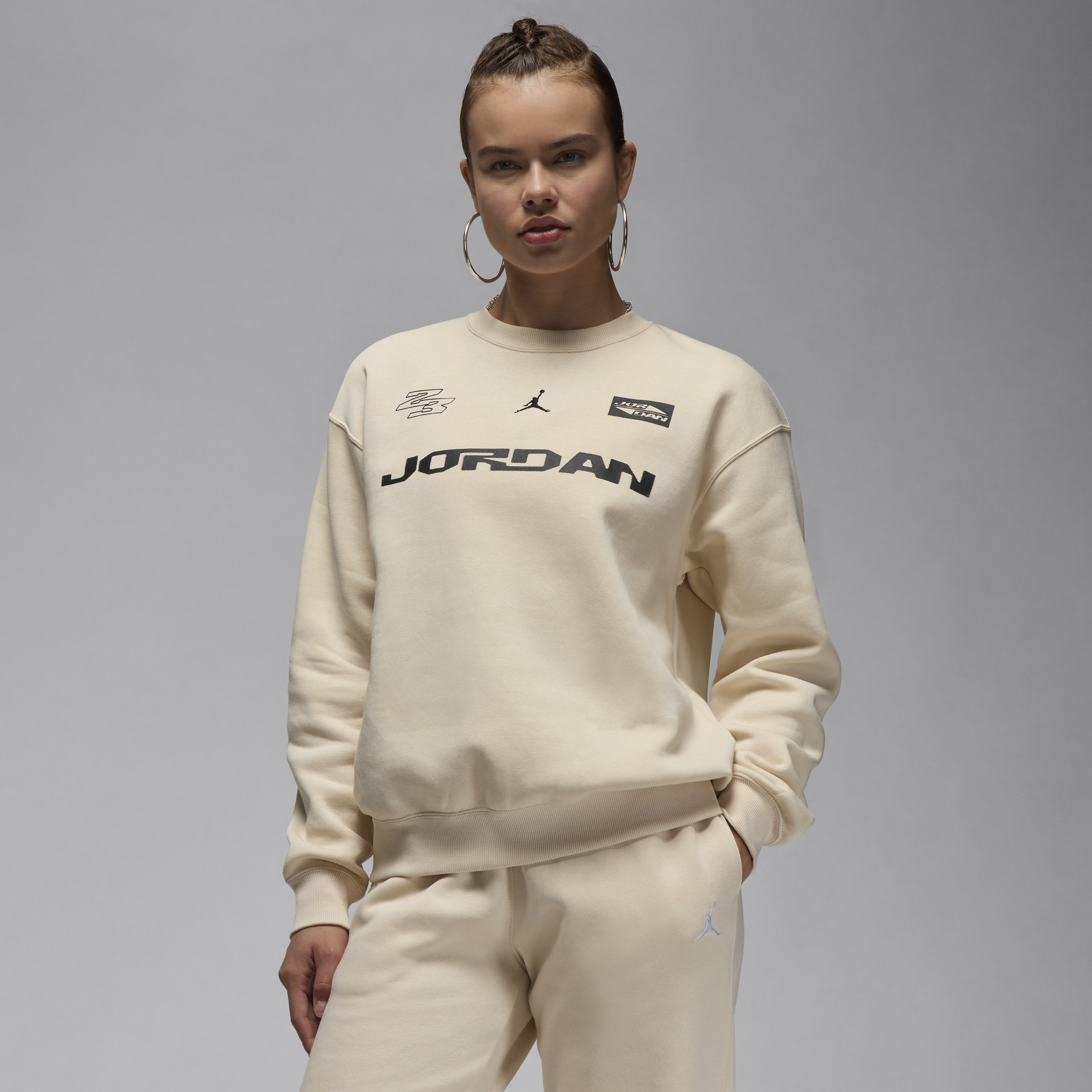 Jordan Brooklyn Fleece sweatshirt met ronde hals voor dames Bruin
