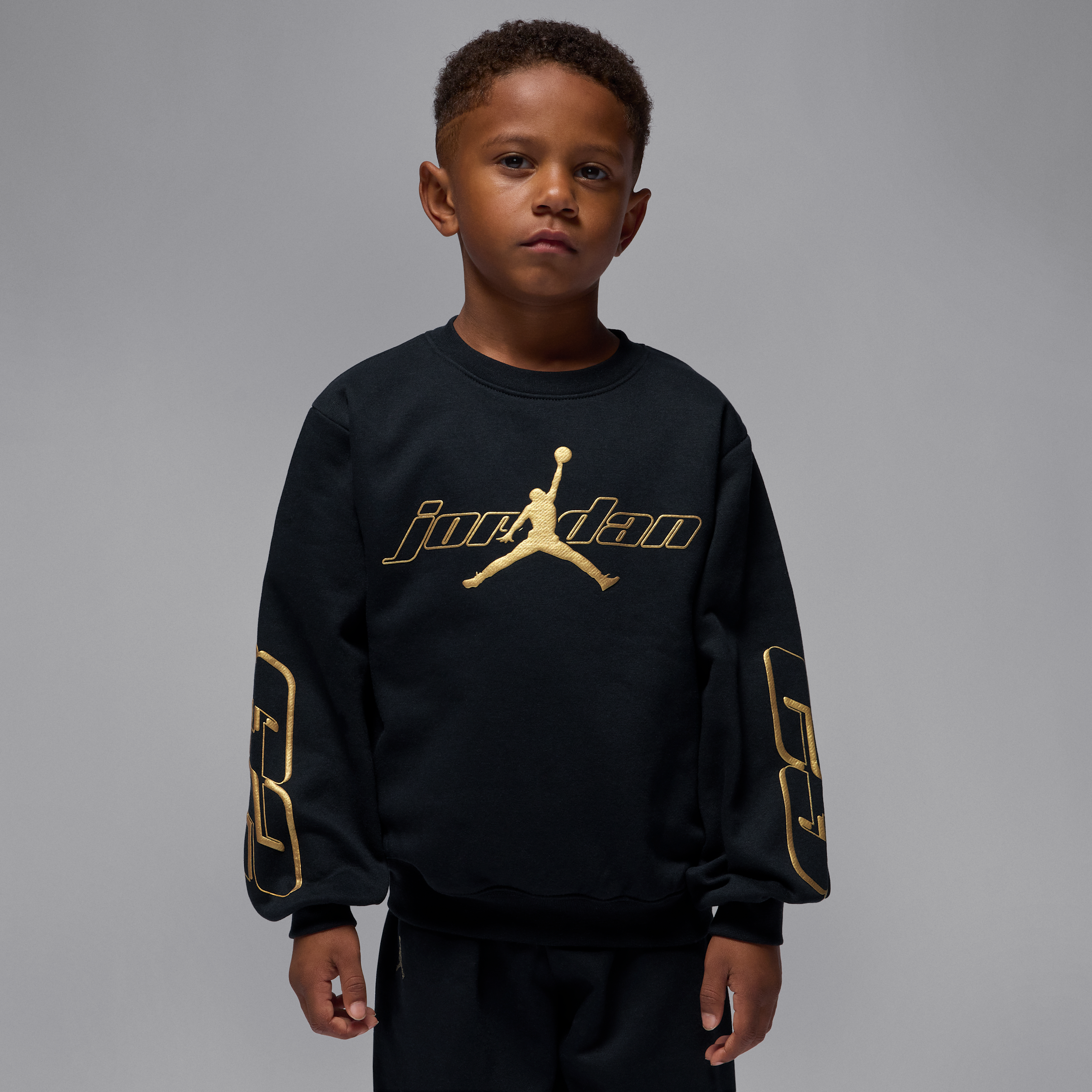 Thumbnail - Jordan Mountainside 2-teiliges Fleece Crew-Set (jüngere Kinder) - Schwarz