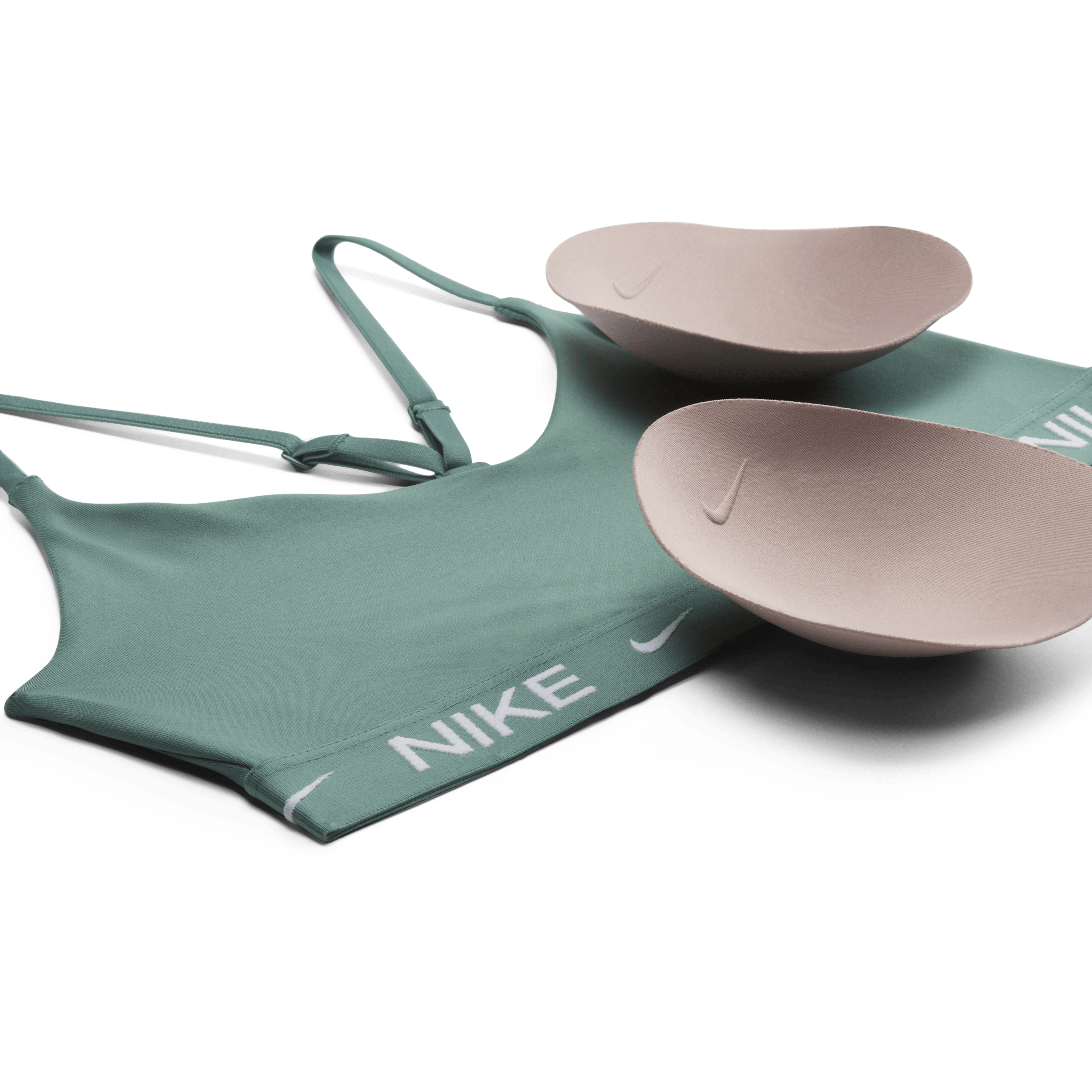 Nike Indy Light Support padded verstelbare sport-bh Groen