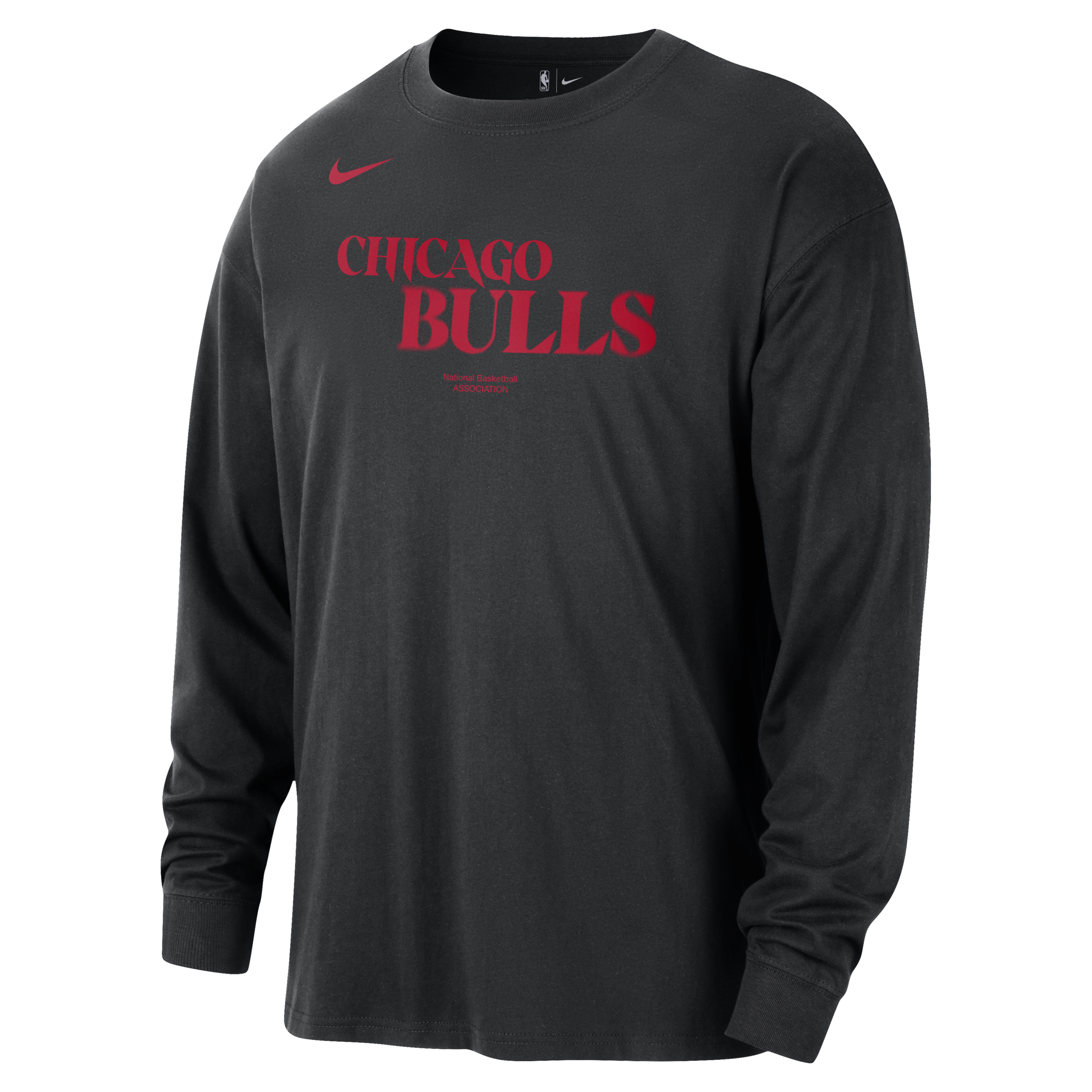 T-shirt à manches longues Nike NBA Chicago Bulls Courtside pour homme - Noir