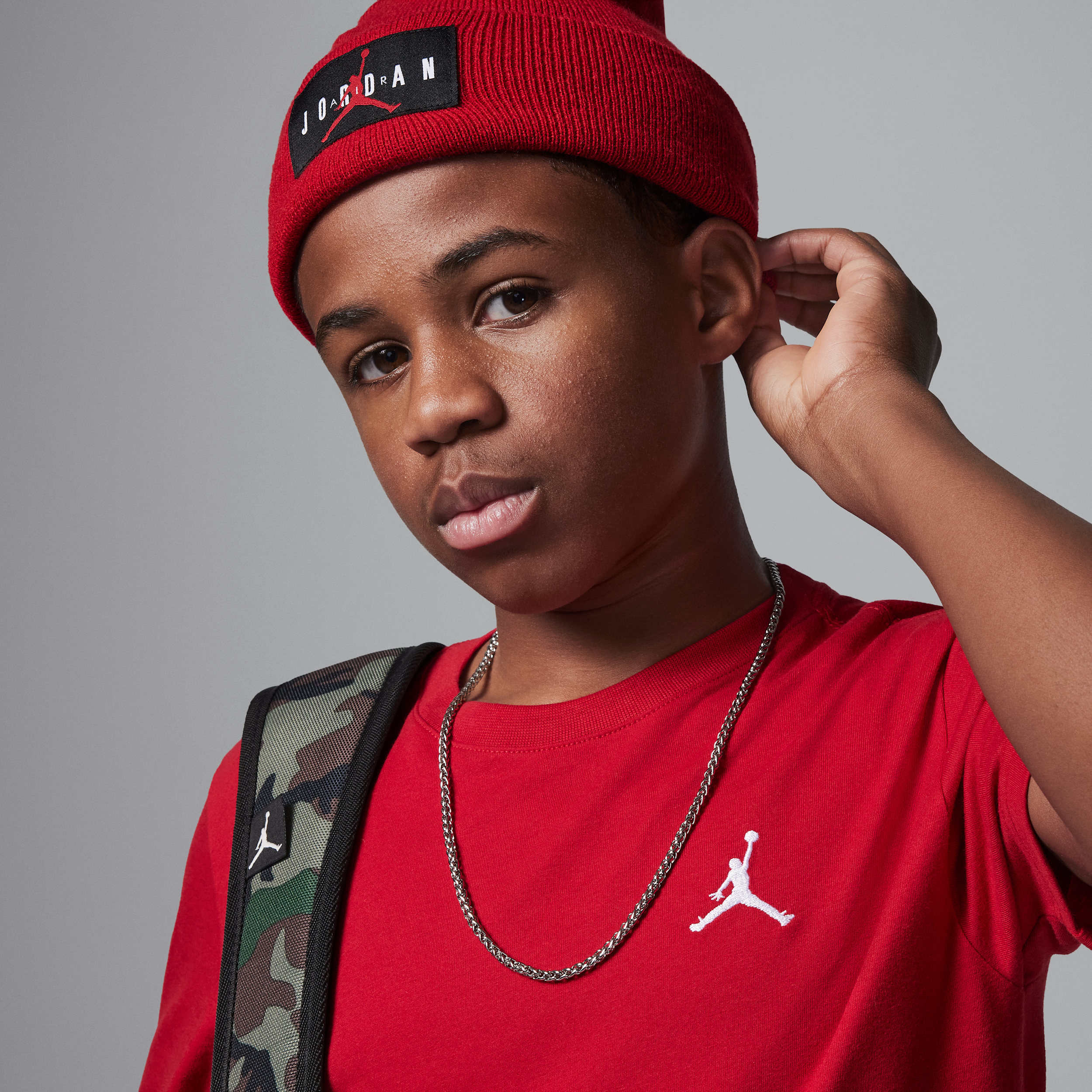 Thumbnail - Jordan T-Shirt mit Jumpman Air-Stickerei (ältere Kinder) - Rot