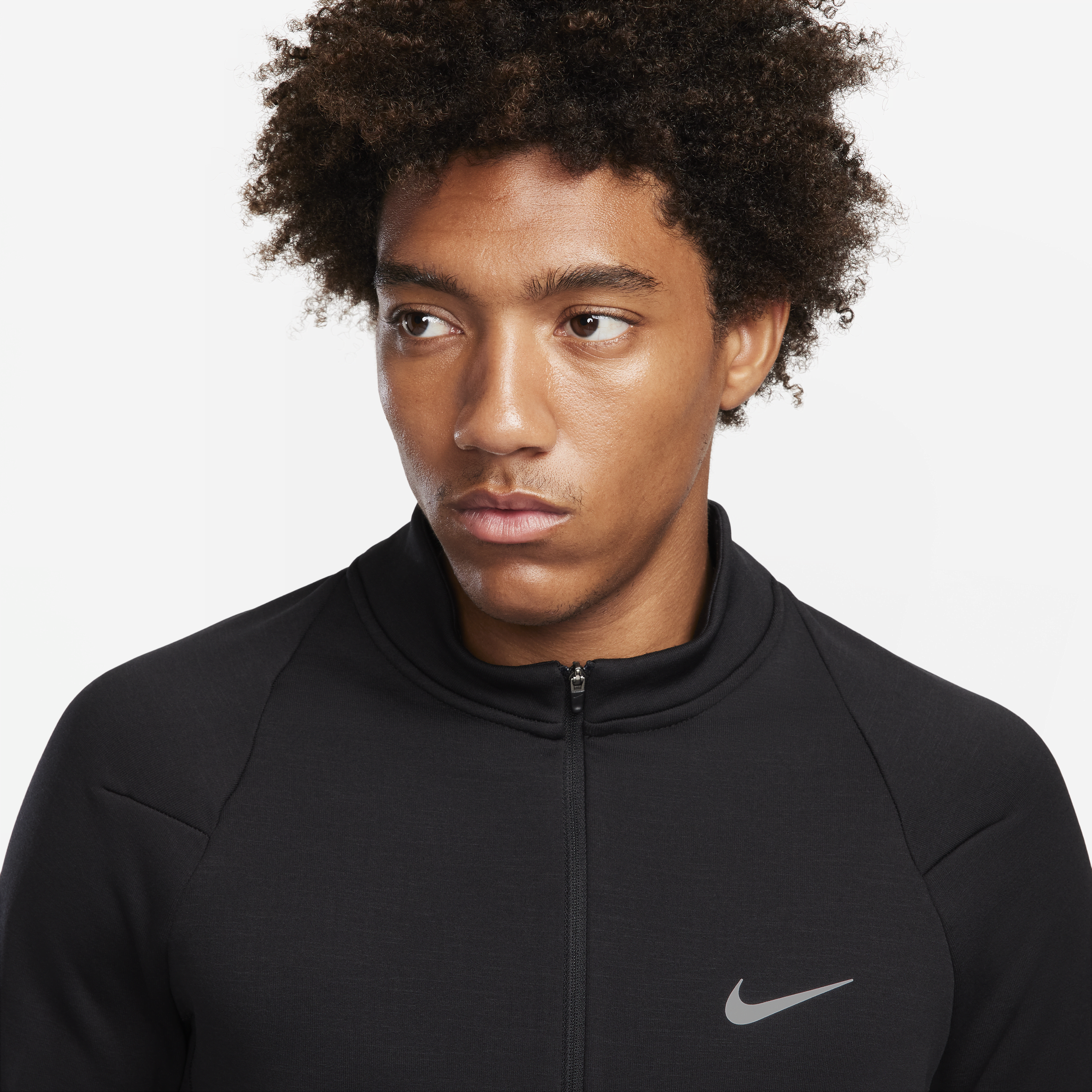Nike Repel Therma-FIT hardlooptop met korte rits voor heren Zwart