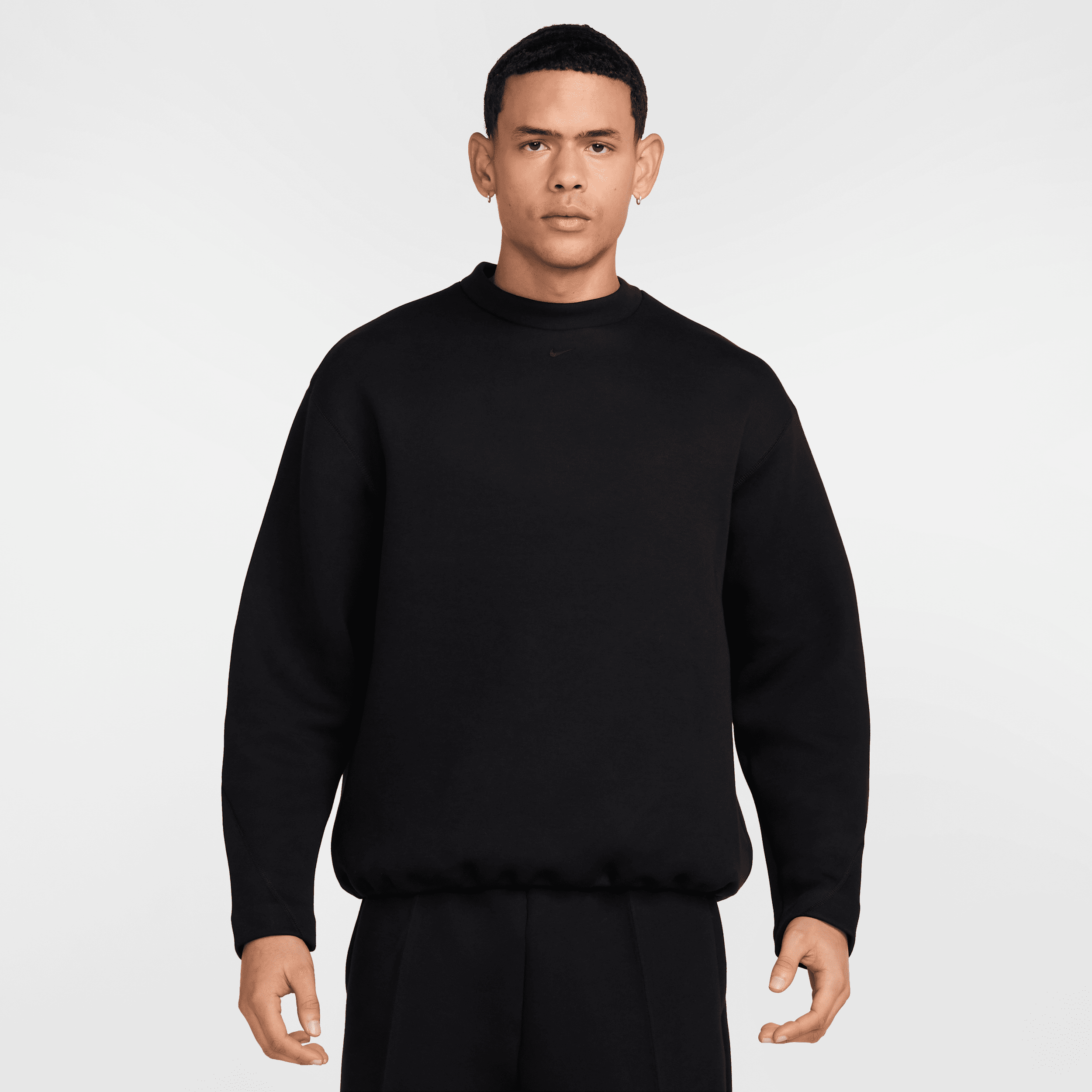 Nike Tech Men's Fleece Crew - Black - Sustainable Materials