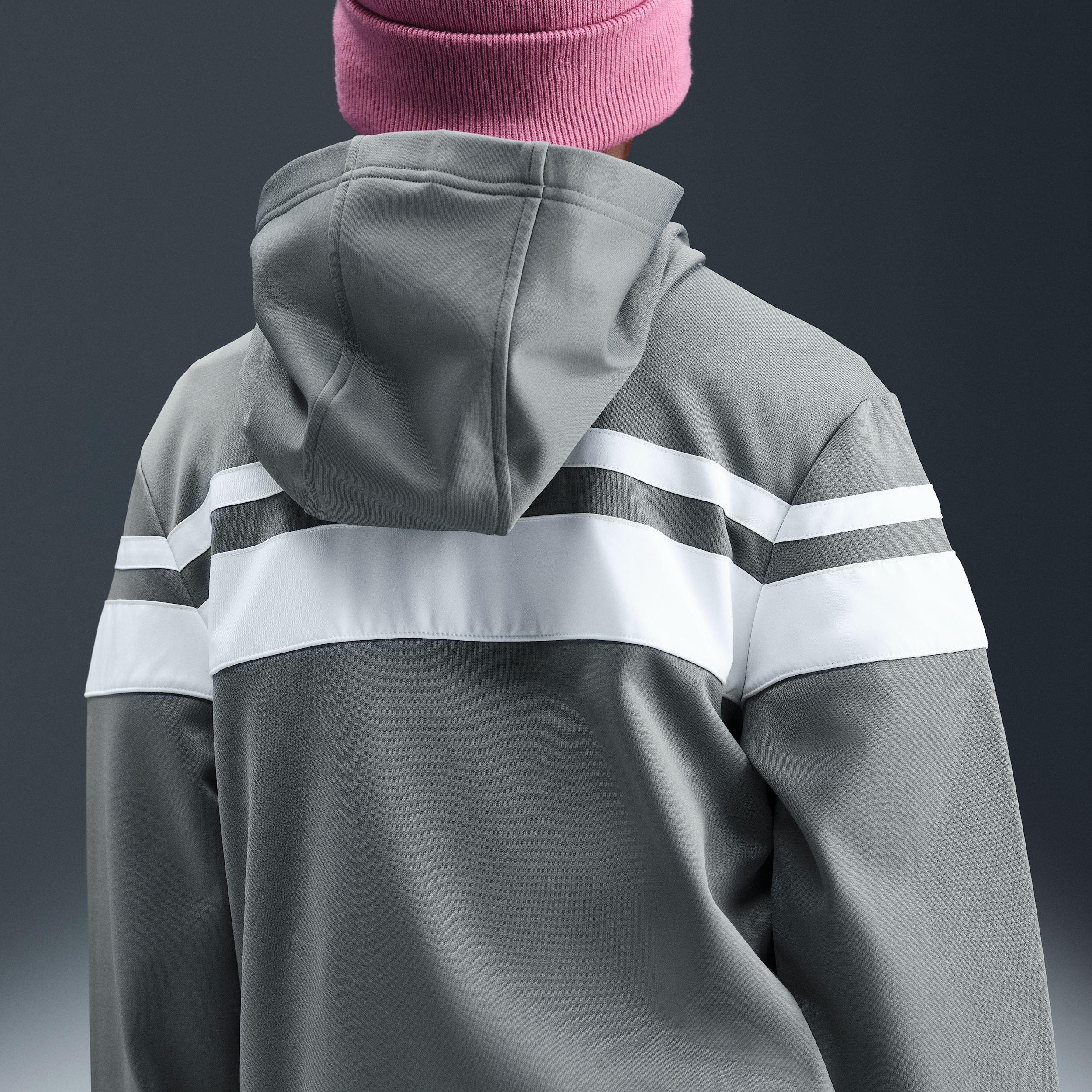 Thumbnail - Nike Sportswear Trainingsanzug mit Kapuze und Dri-FIT-Technologie (ältere Kinder) - Grau
