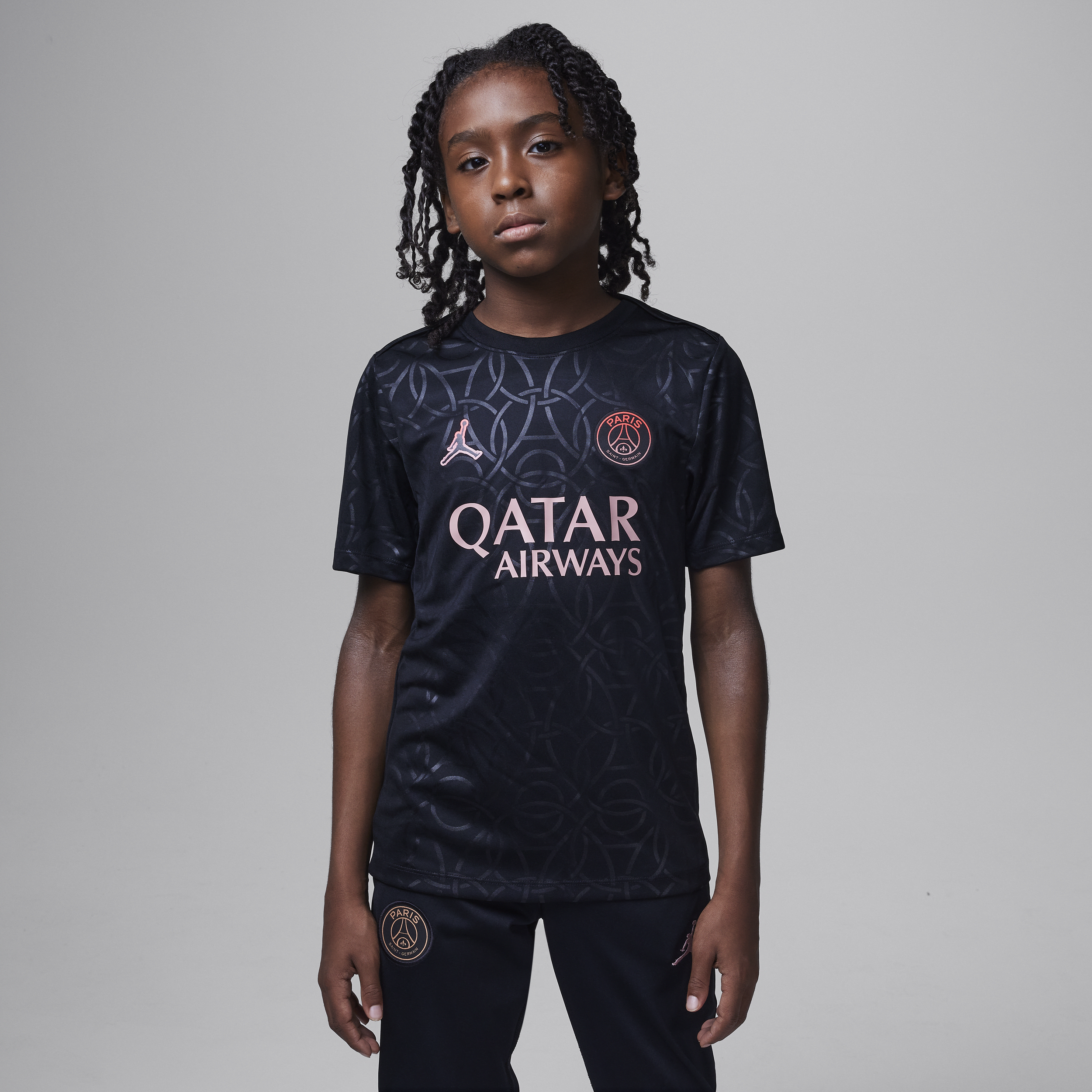 Haut de foot d'avant-match Jordan Dri-FIT Paris Saint-Germain Academy Pro 3e tenue pour ado - Noir