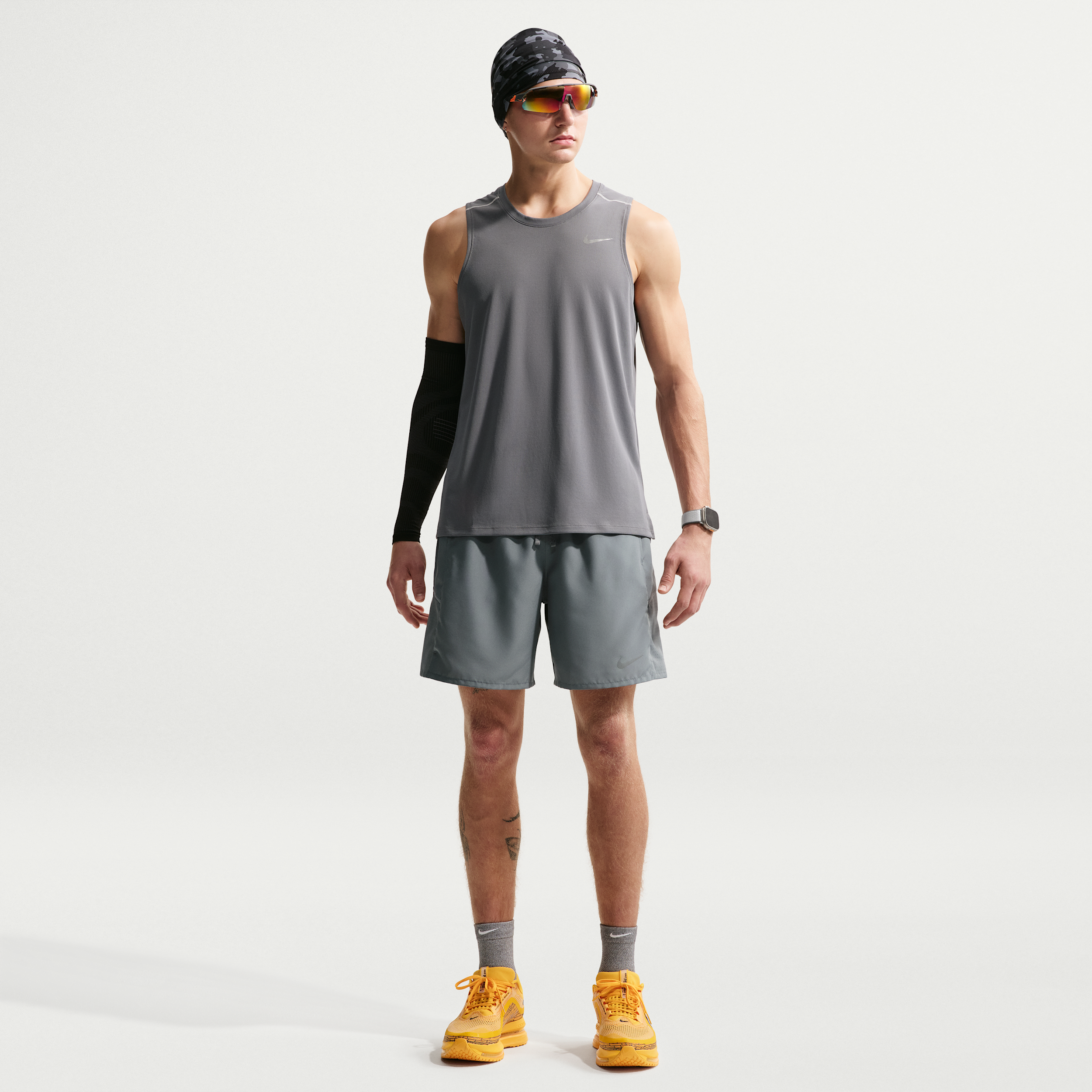Nike Short De Running Avec Sous Short Integre 18 Cm Dri Fit Nike Miler Pour